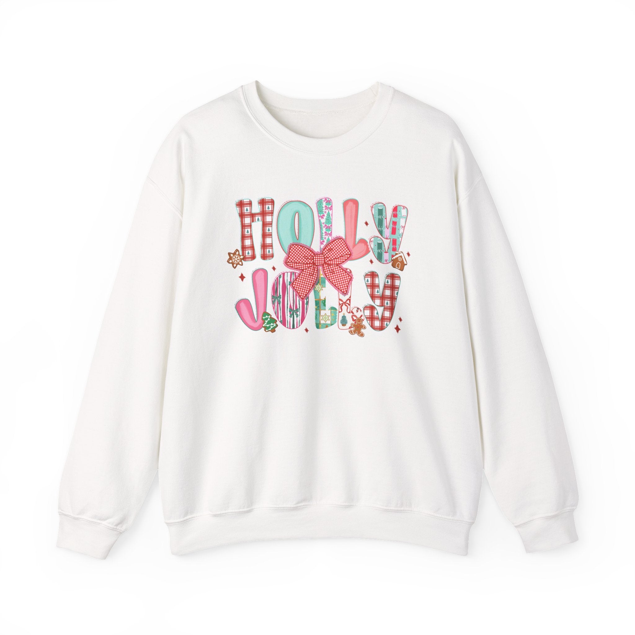 Holly Jolly Christmas Sweatshirt| Cute Retro Holiday Pullover for Women