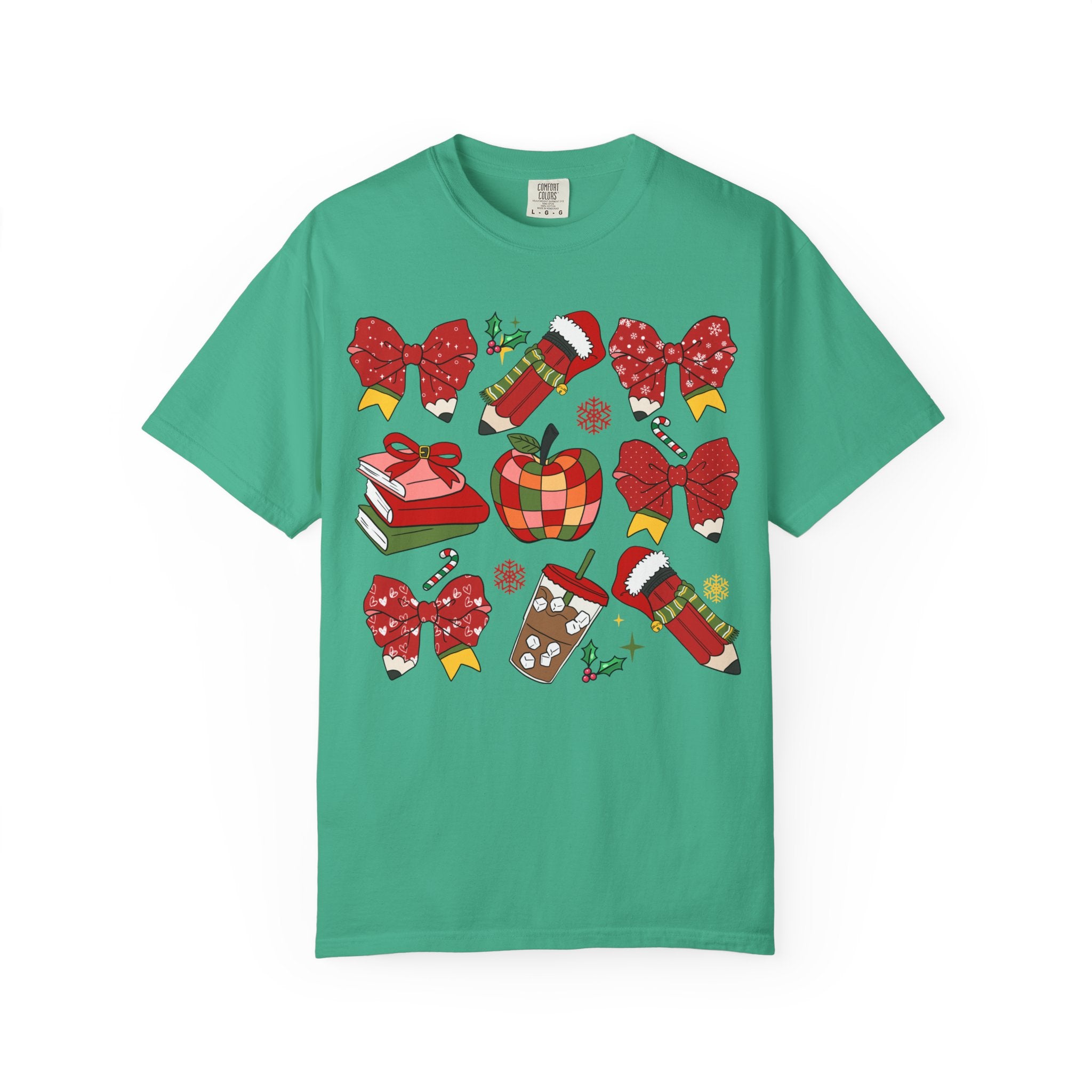 Christmas Teacher T-shirt | Red Bows & Holiday Classroom Pullover