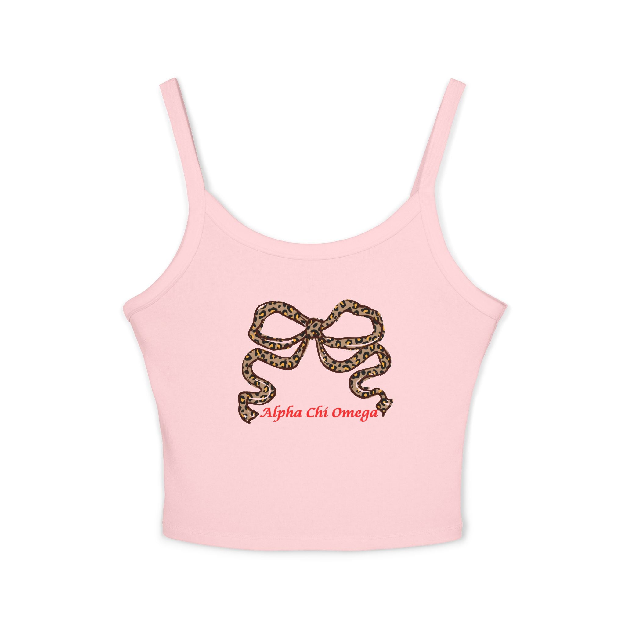 Leopard Bow Crop Top – Sorority Big Little Spaghetti Strap Shirt