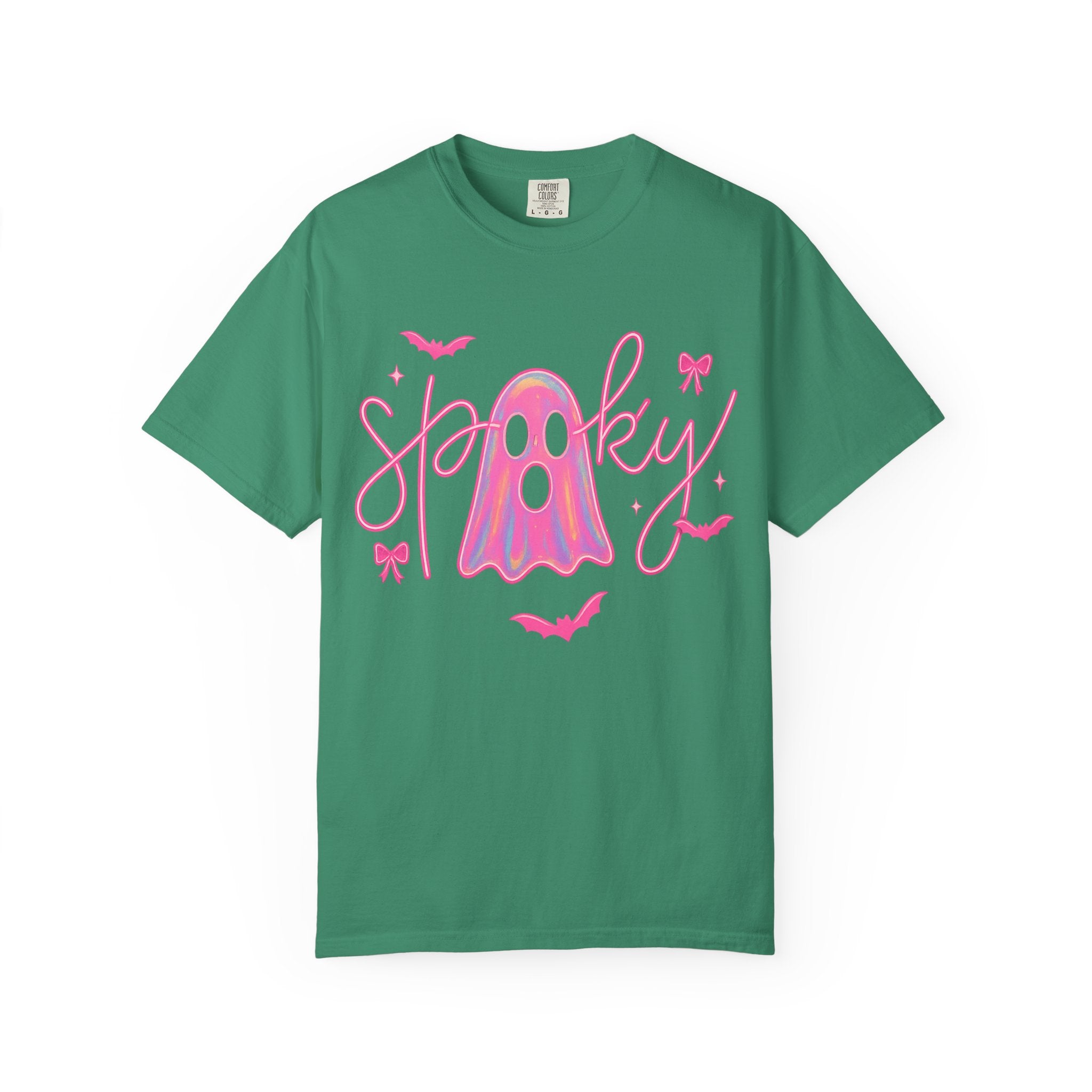 Pink Neon Spooky Ghost T-Shirt – Cute Halloween Tee