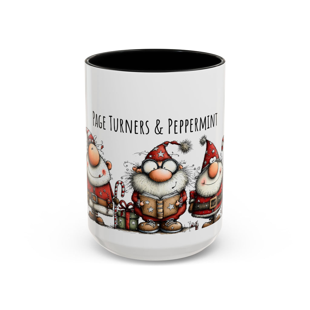 Page Turners & Peppermint Santa Mug – Cute Christmas Mug for Book Lovers