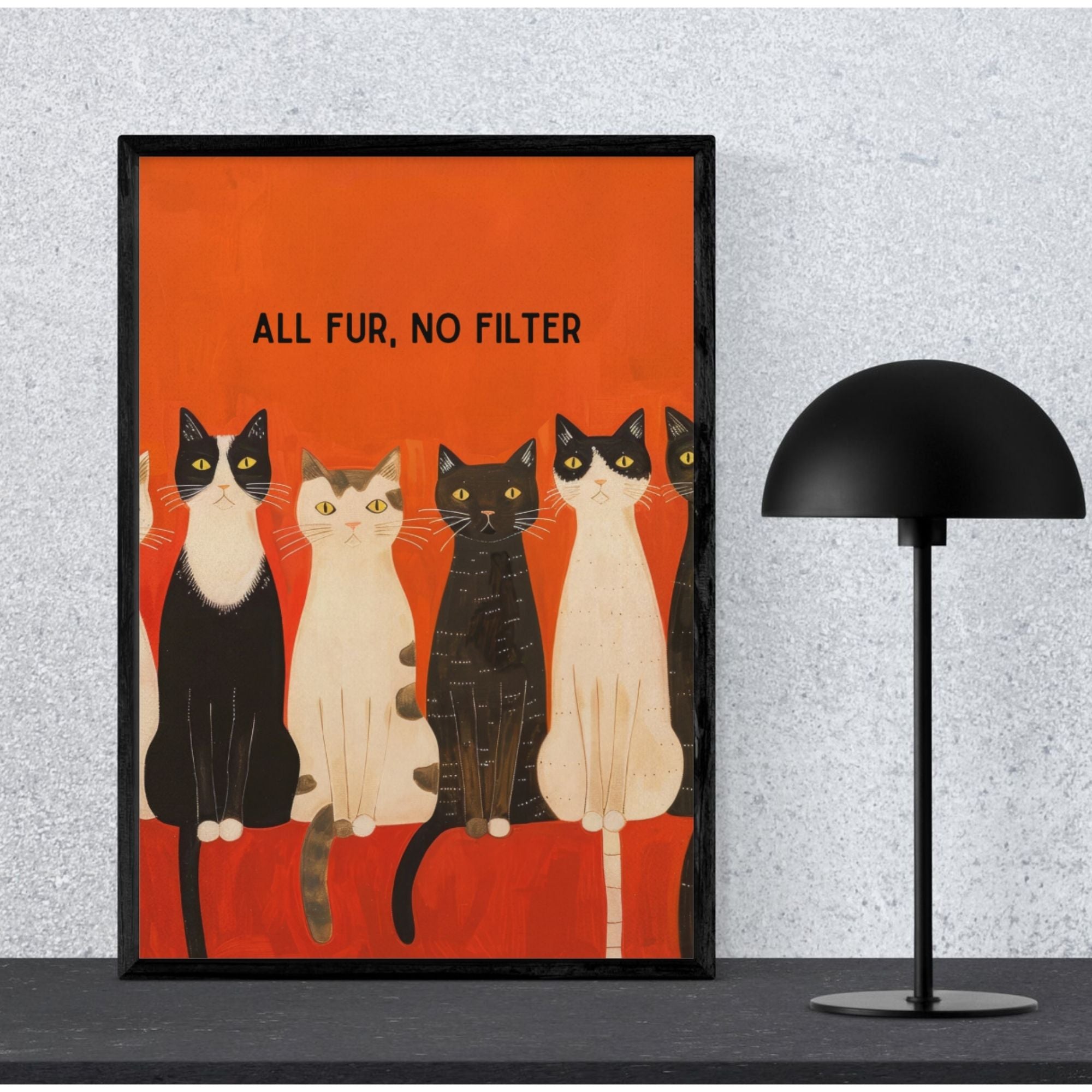 All Fur, No Filter – Funny Cat Wall Art for Modern Spaces