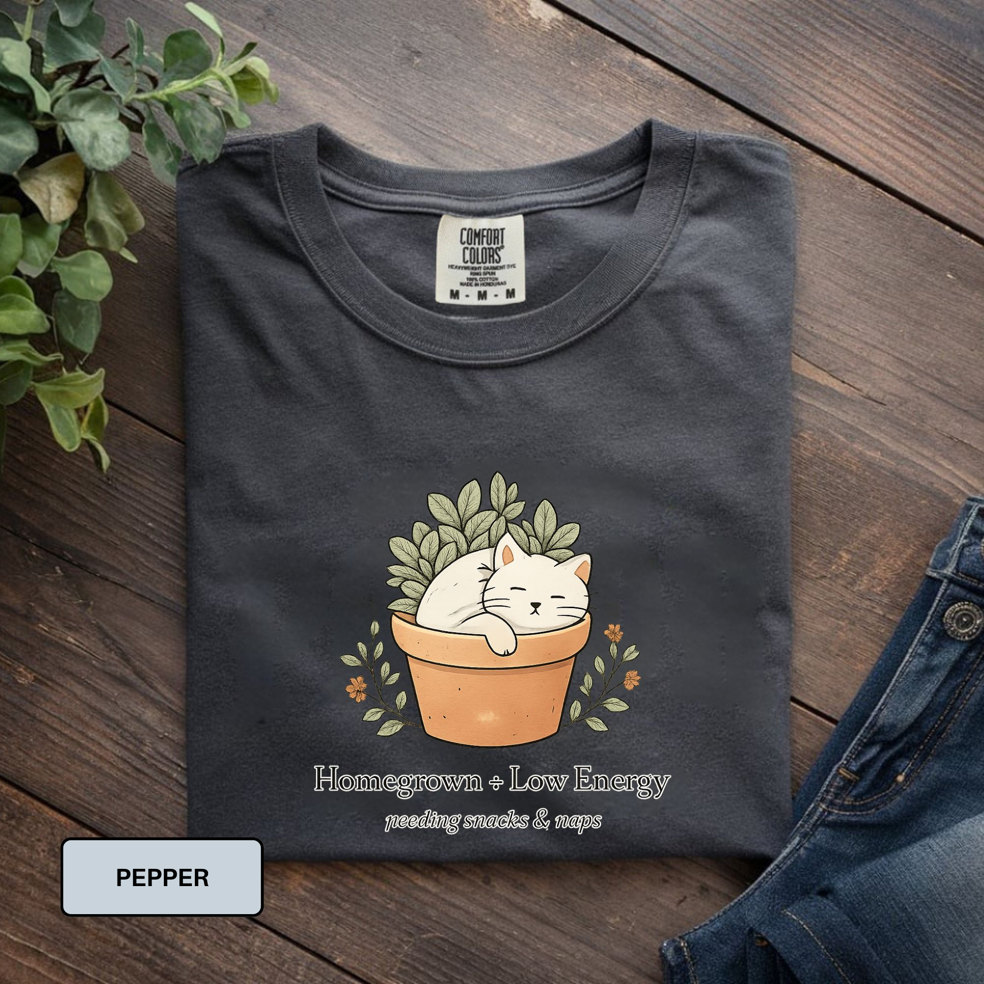 Needing Snacks & Naps Comfort Colors Tee | Cozy Minimalist Cat Shirt