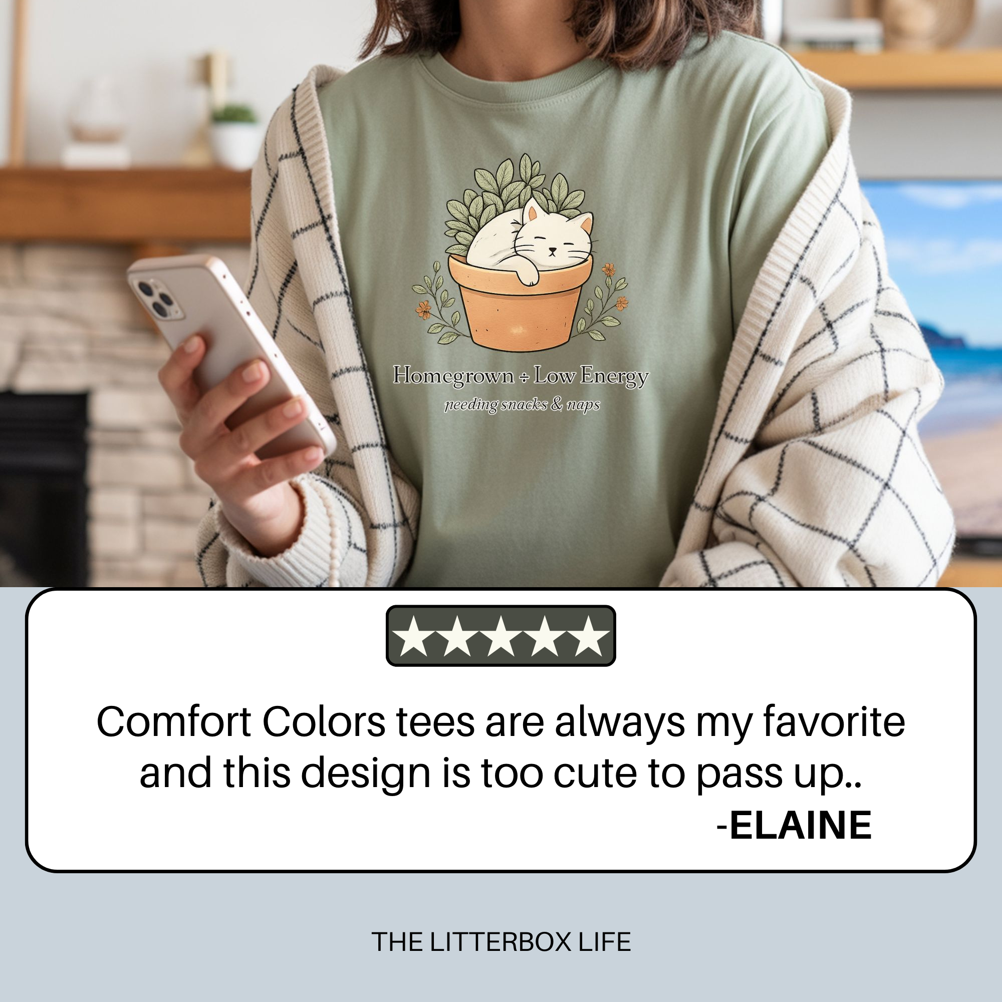 Needing Snacks & Naps Comfort Colors Tee | Cozy Minimalist Cat Shirt