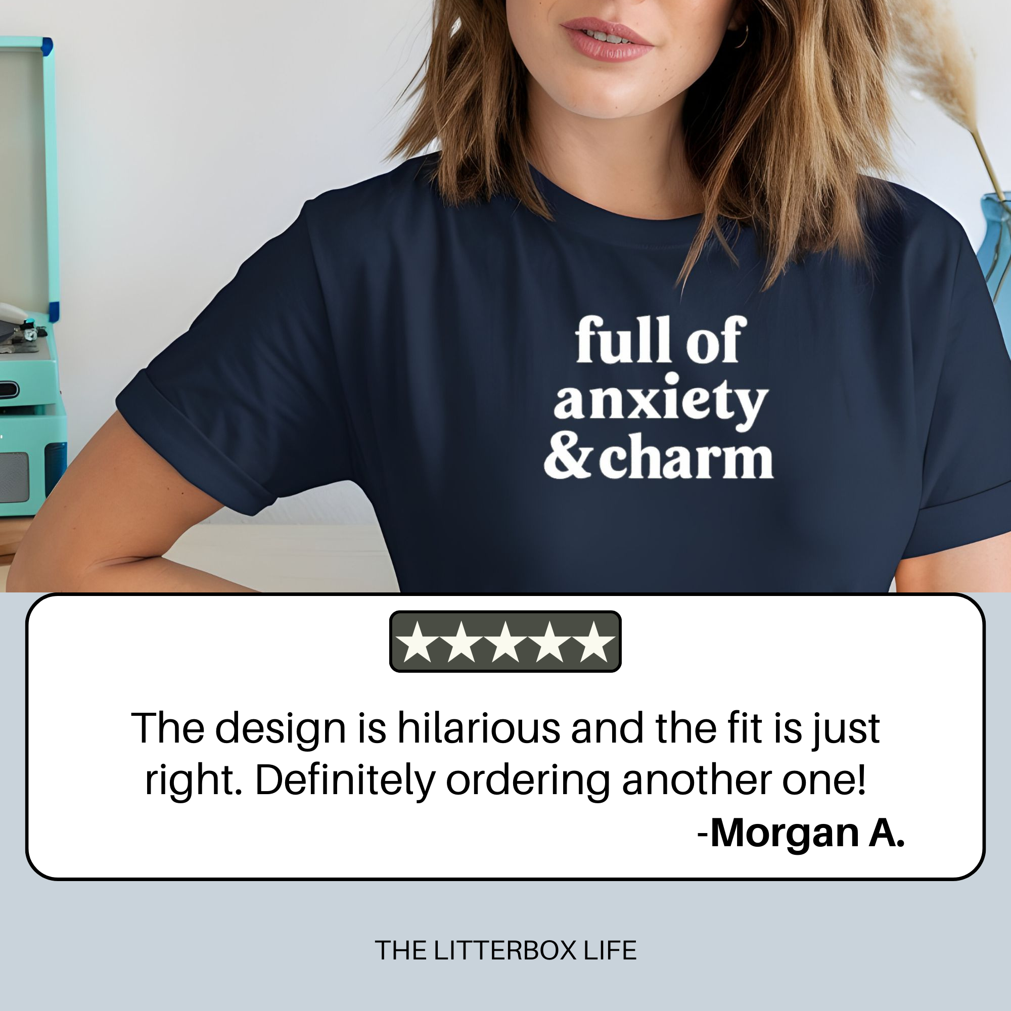 Funny Anxiety T-Shirt – Comfort Colors "Full of Anxiety & Calm" Tee