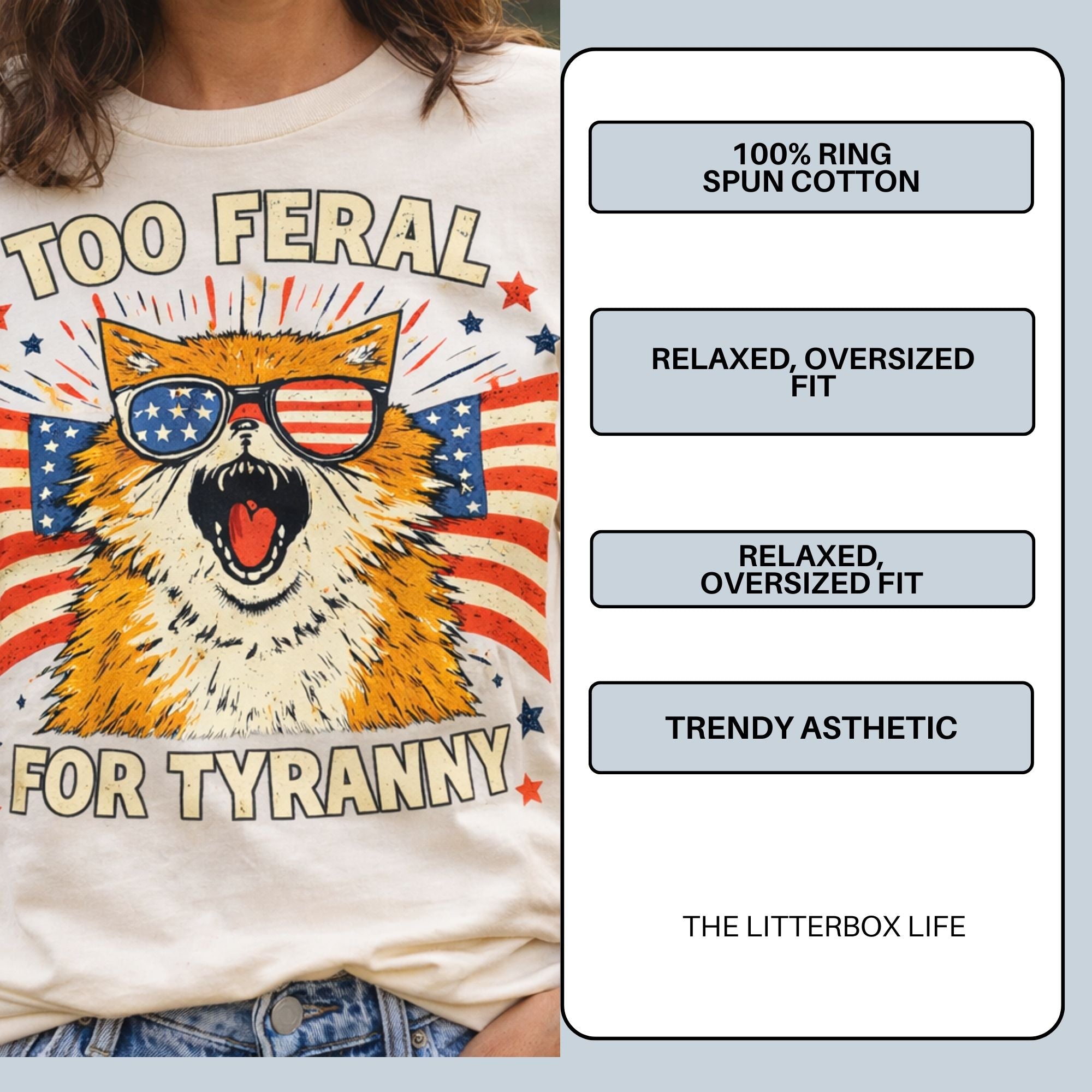 Funny Patriotic Cat Shirt – “Cat-astrophe in the Name of Freedom” Tee