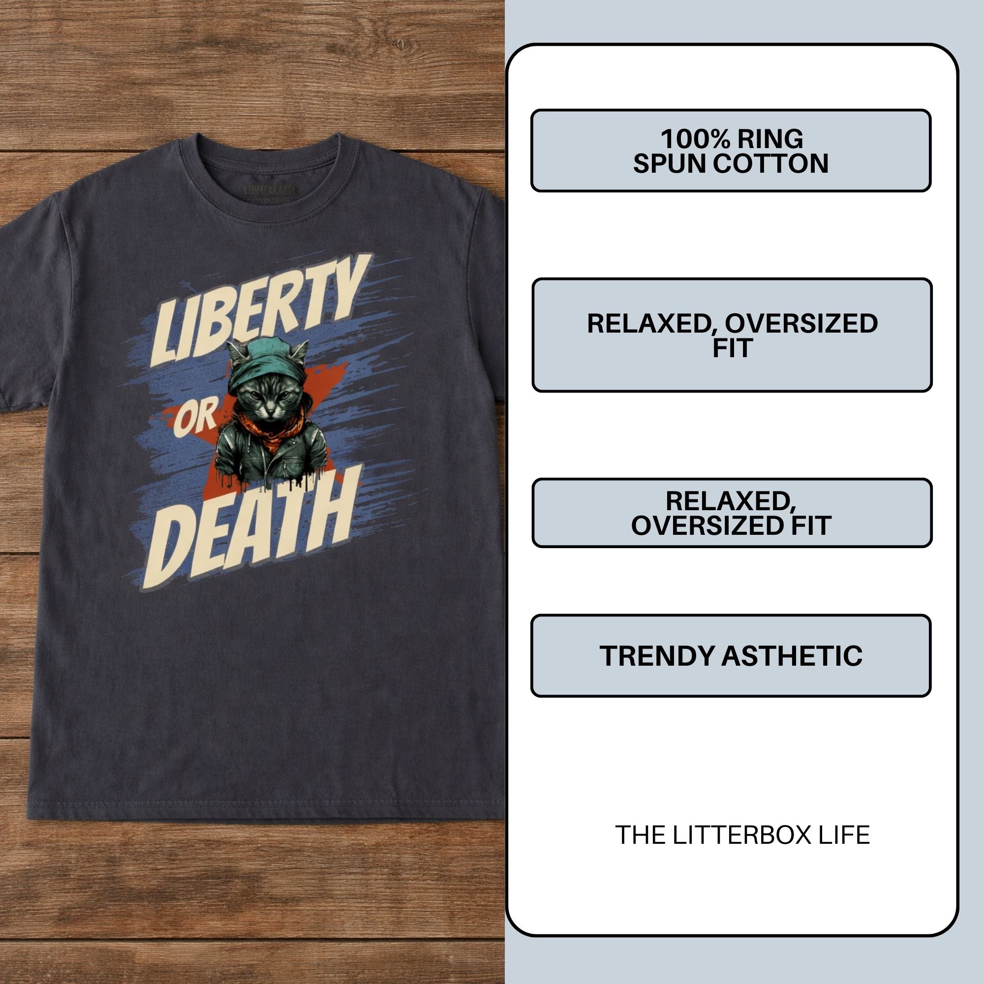 Liberty or Death Cat Shirt – Comfort Colors Tee