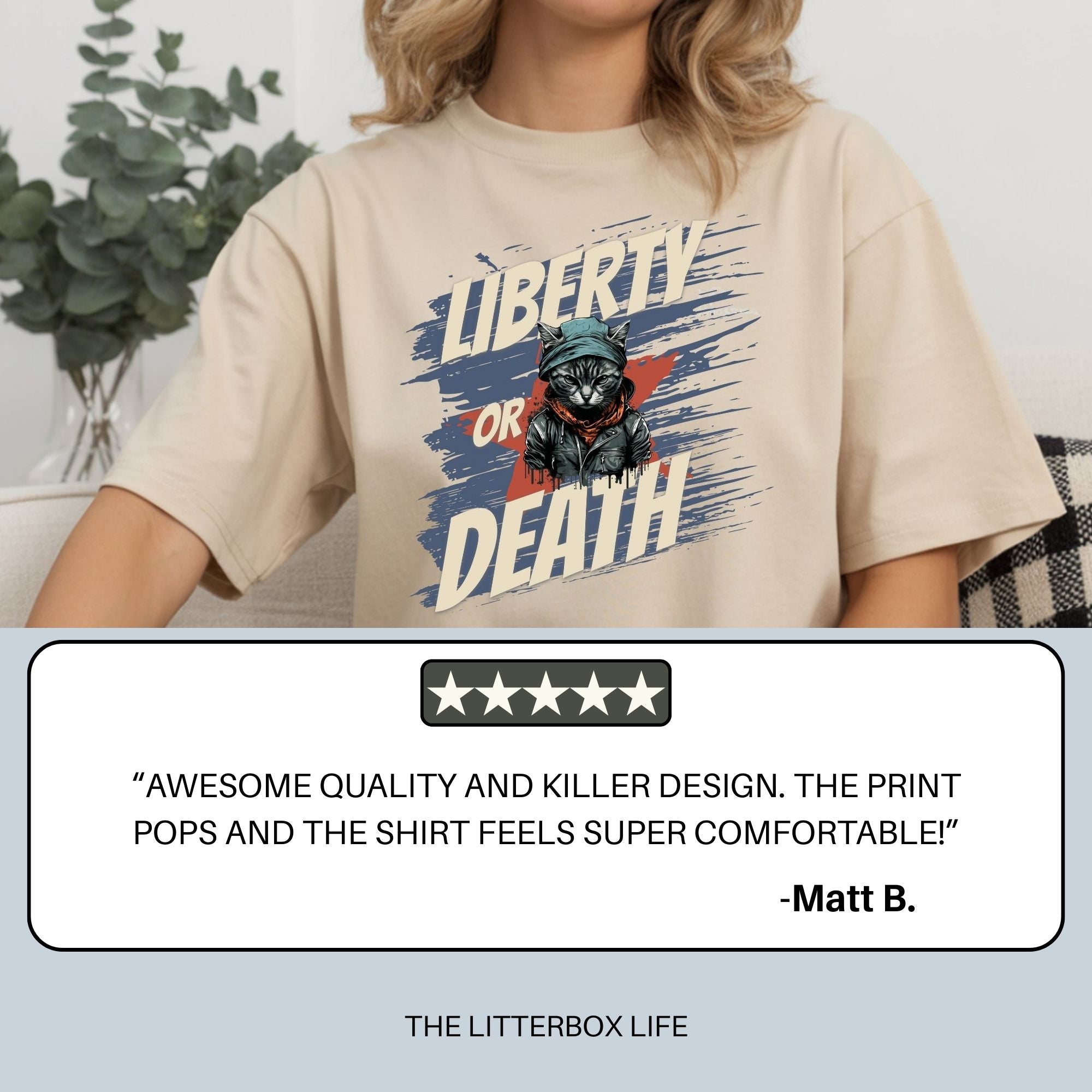 Liberty or Death Cat Shirt – Comfort Colors Tee