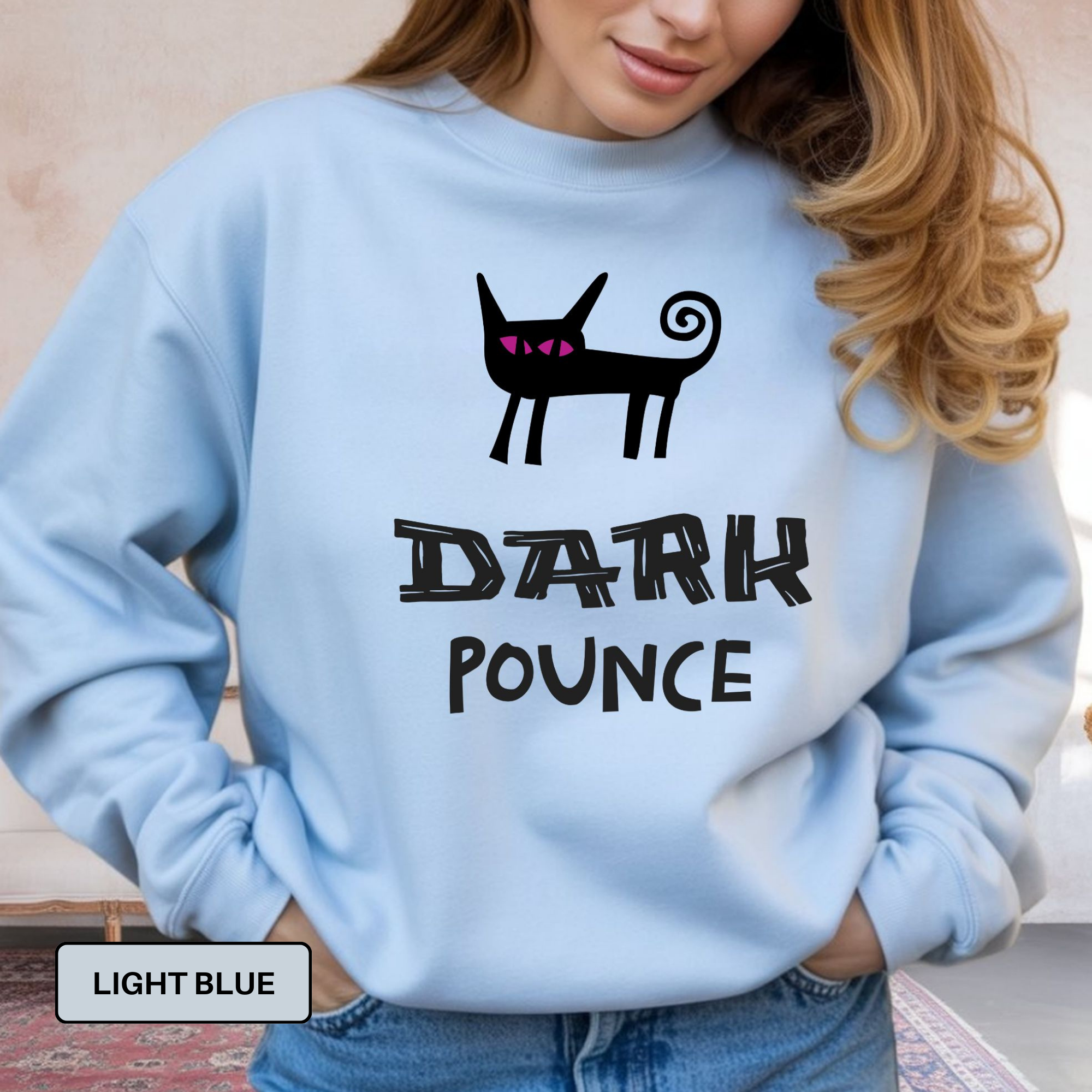 Dark Pounce Graphic Cat Sweatshirt