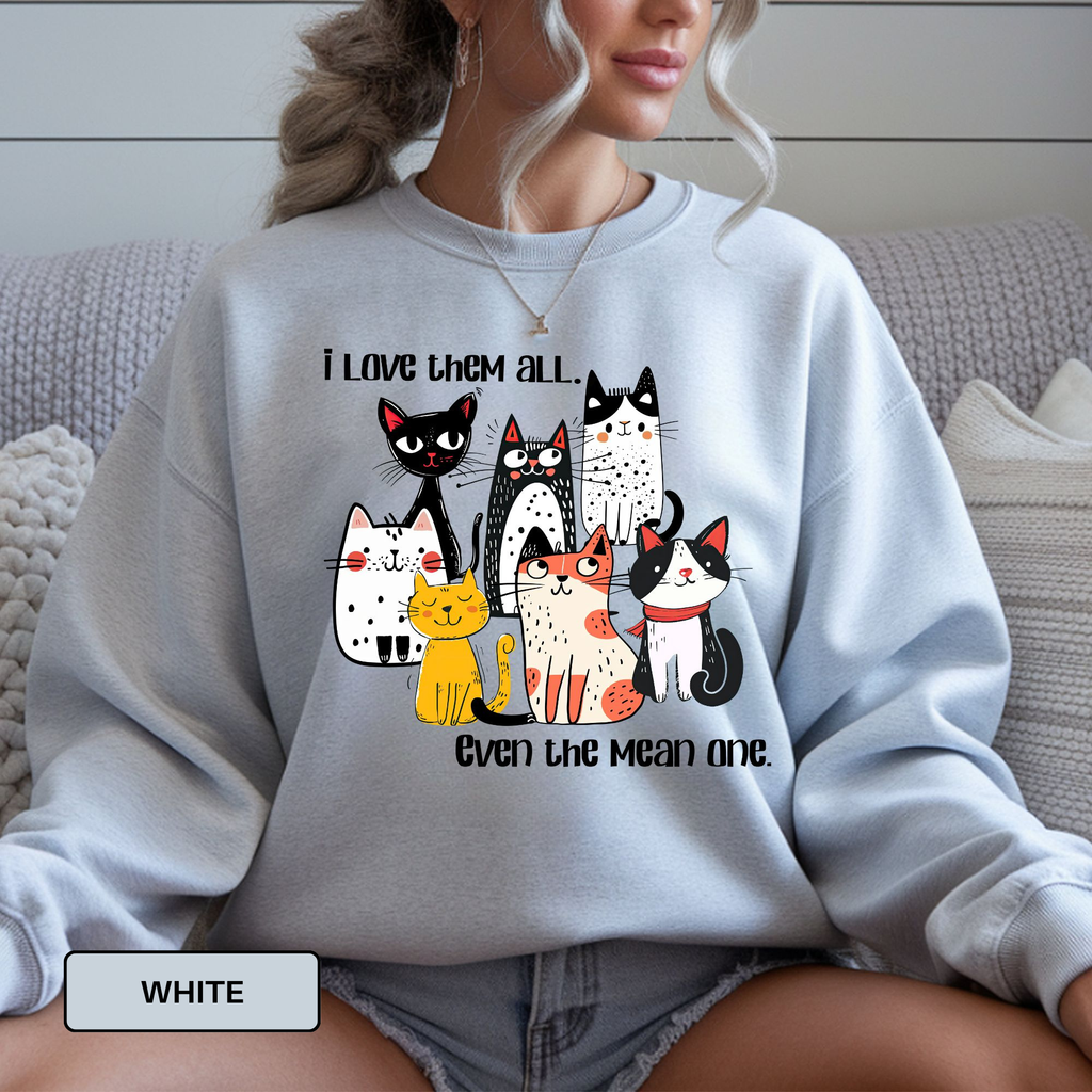Funny Cat Lover Sweatshirt | Sarcasm & Motherhood Mood | Gildan Crewneck for Moms