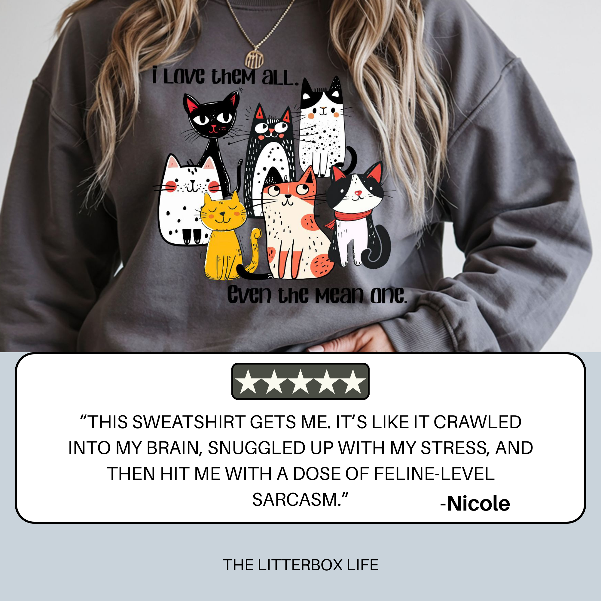 Funny Cat Lover Sweatshirt | Sarcasm & Motherhood Mood | Gildan Crewneck for Moms