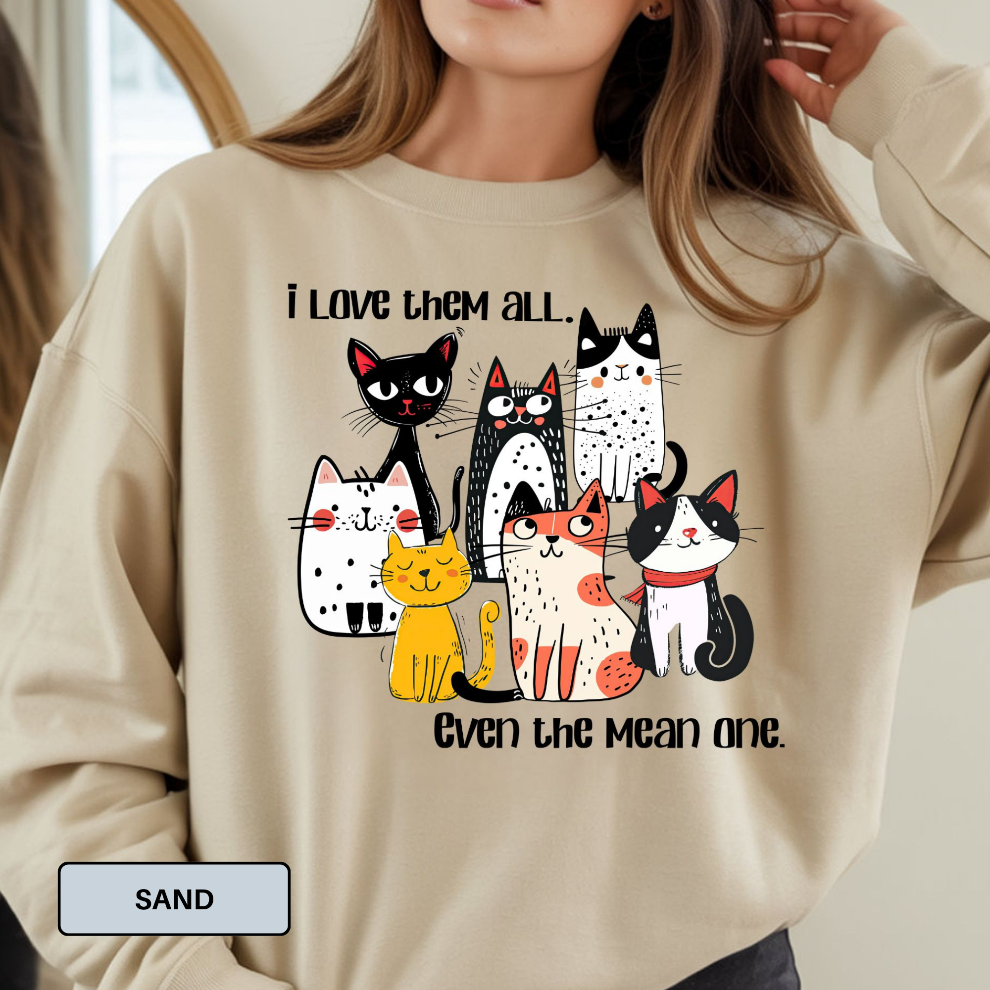 Funny Cat Lover Sweatshirt | Sarcasm & Motherhood Mood | Gildan Crewneck for Moms