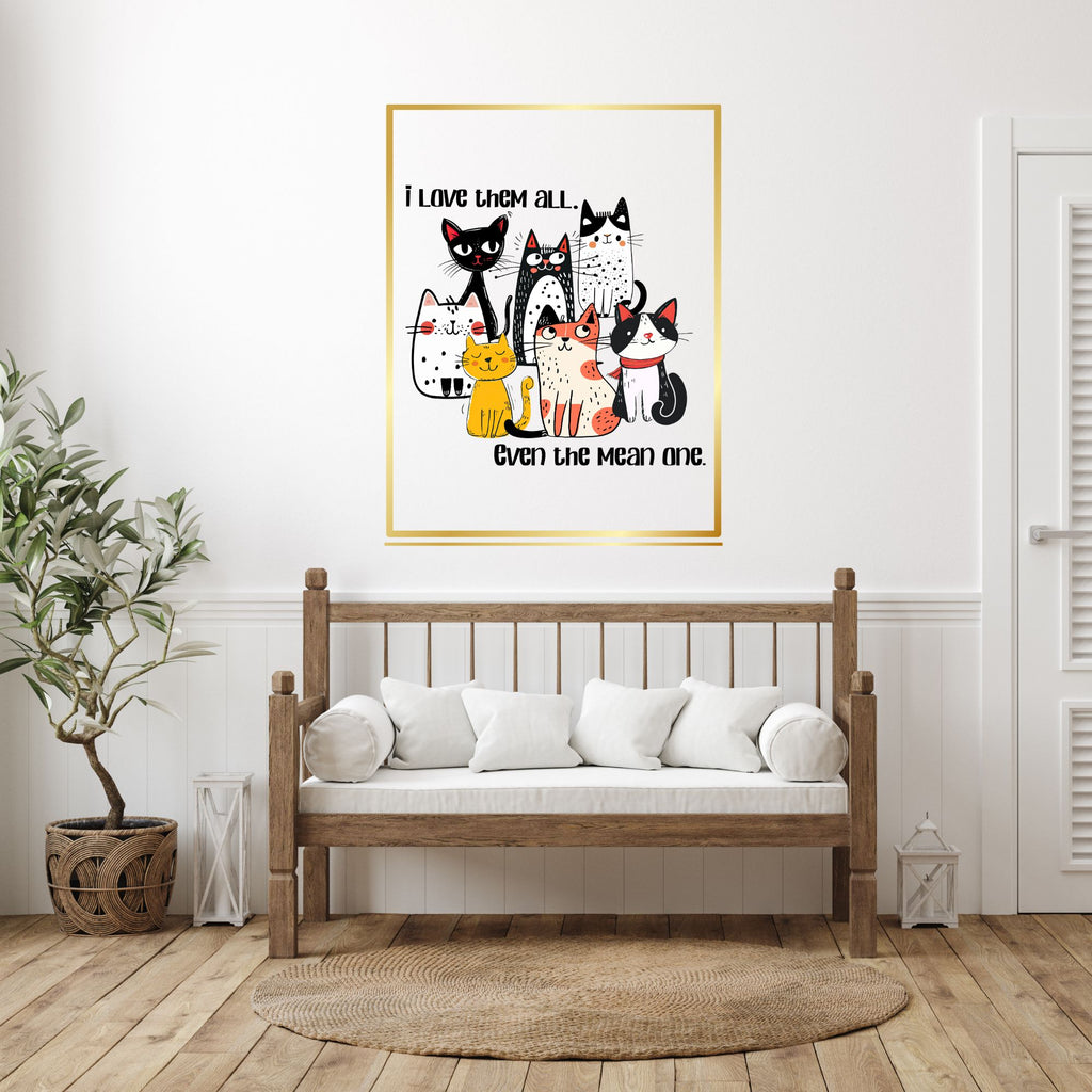Funny Cat Wall Art – Printable for Exhausted Millennial Moms