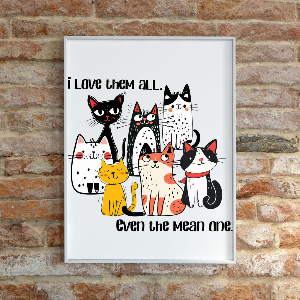 Funny Cat Wall Art – Printable for Exhausted Millennial Moms