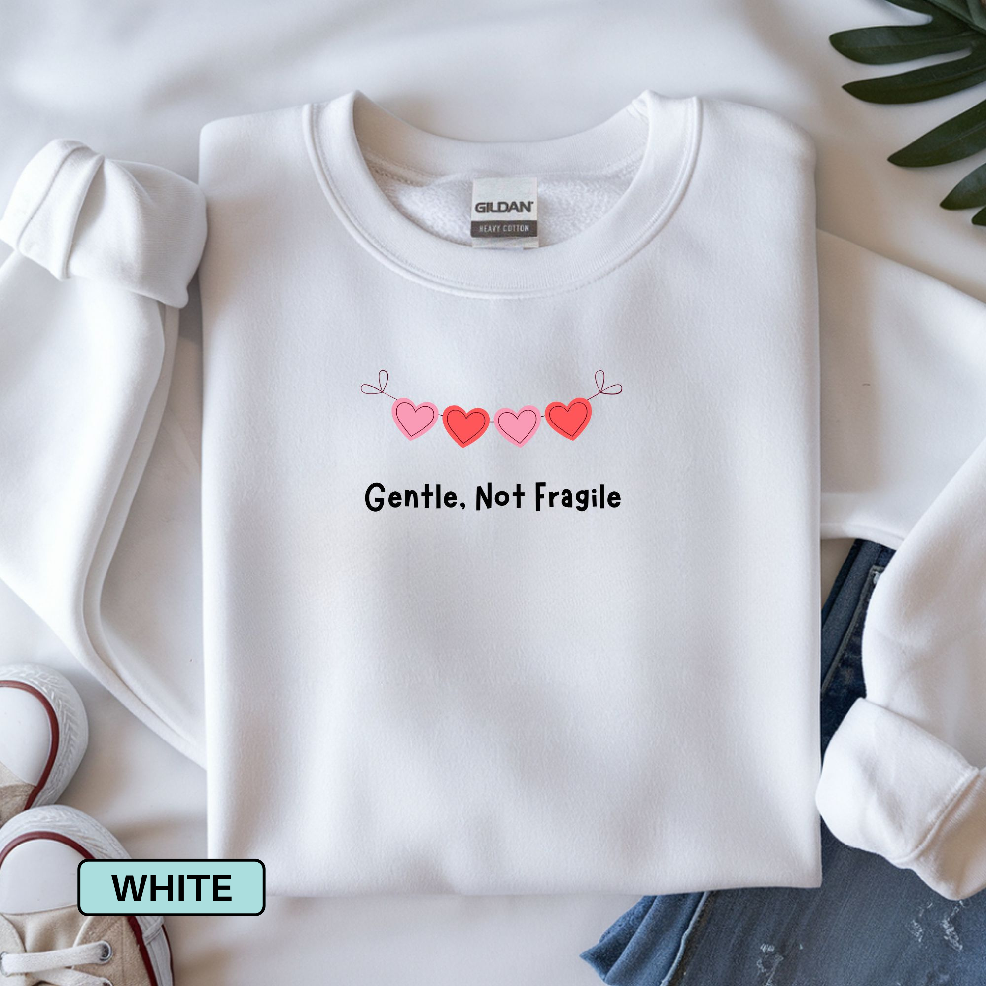 Gentle Not Fragile | Minimal Heart Mental Health Sweatshirt