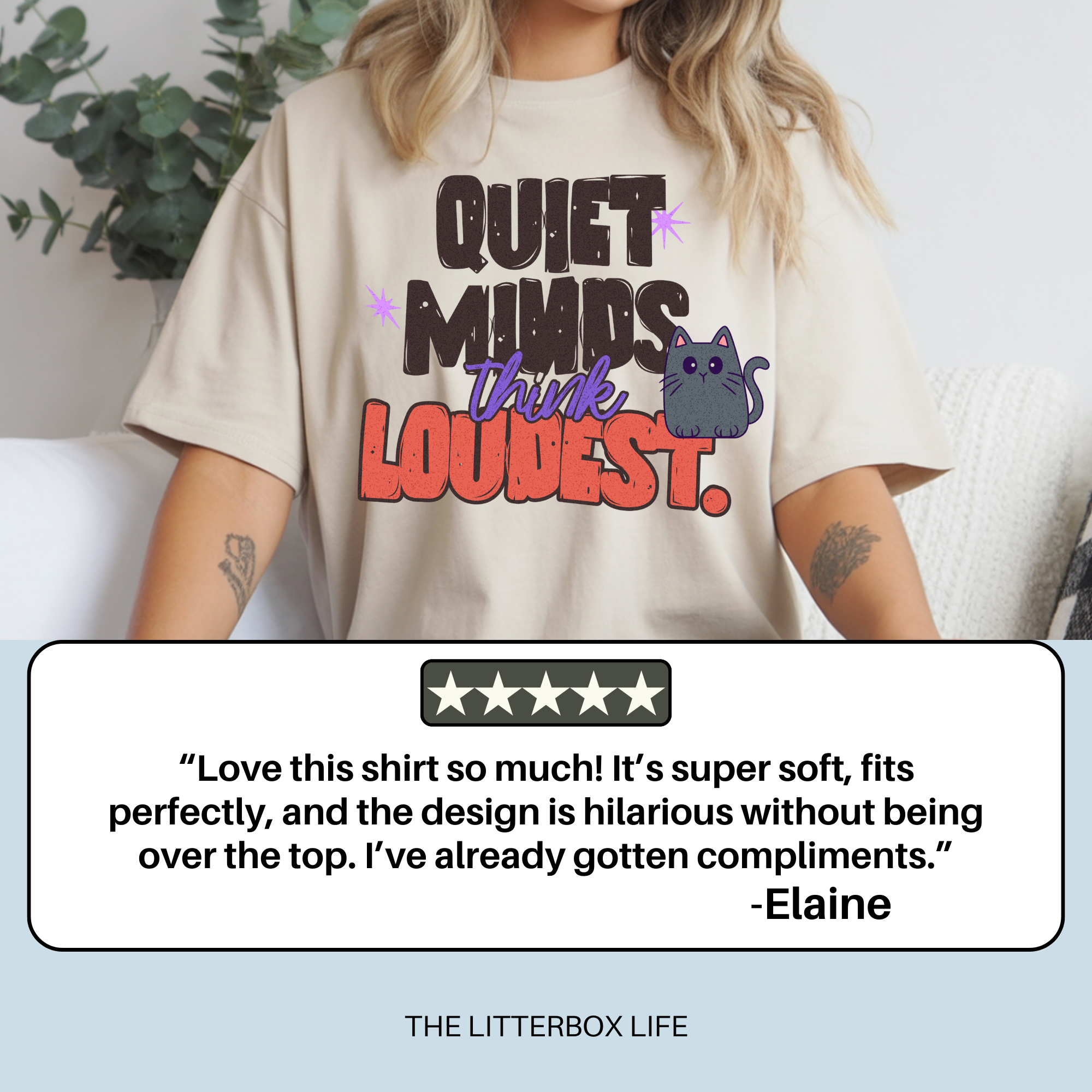 Quiet Minds Think Loudest Introvert Cat T-Shirt