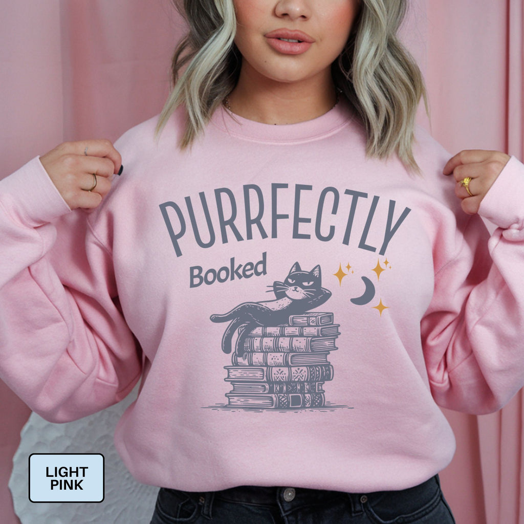 Purrfectly Booked Cat Sweatshirt