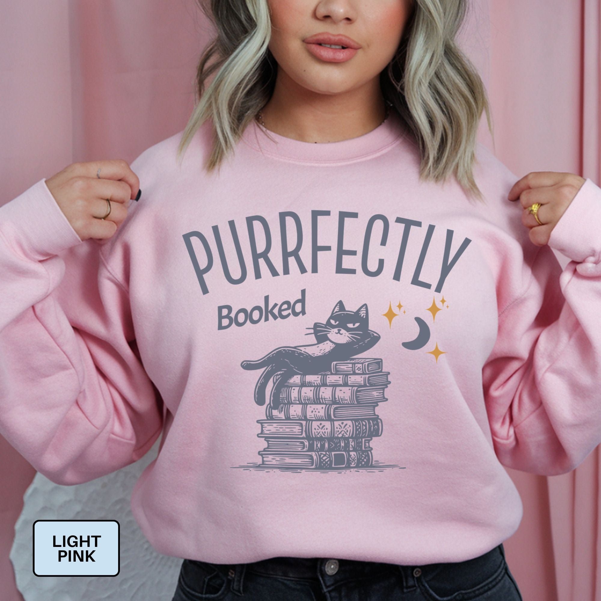 Purrfectly Booked Cat Sweatshirt
