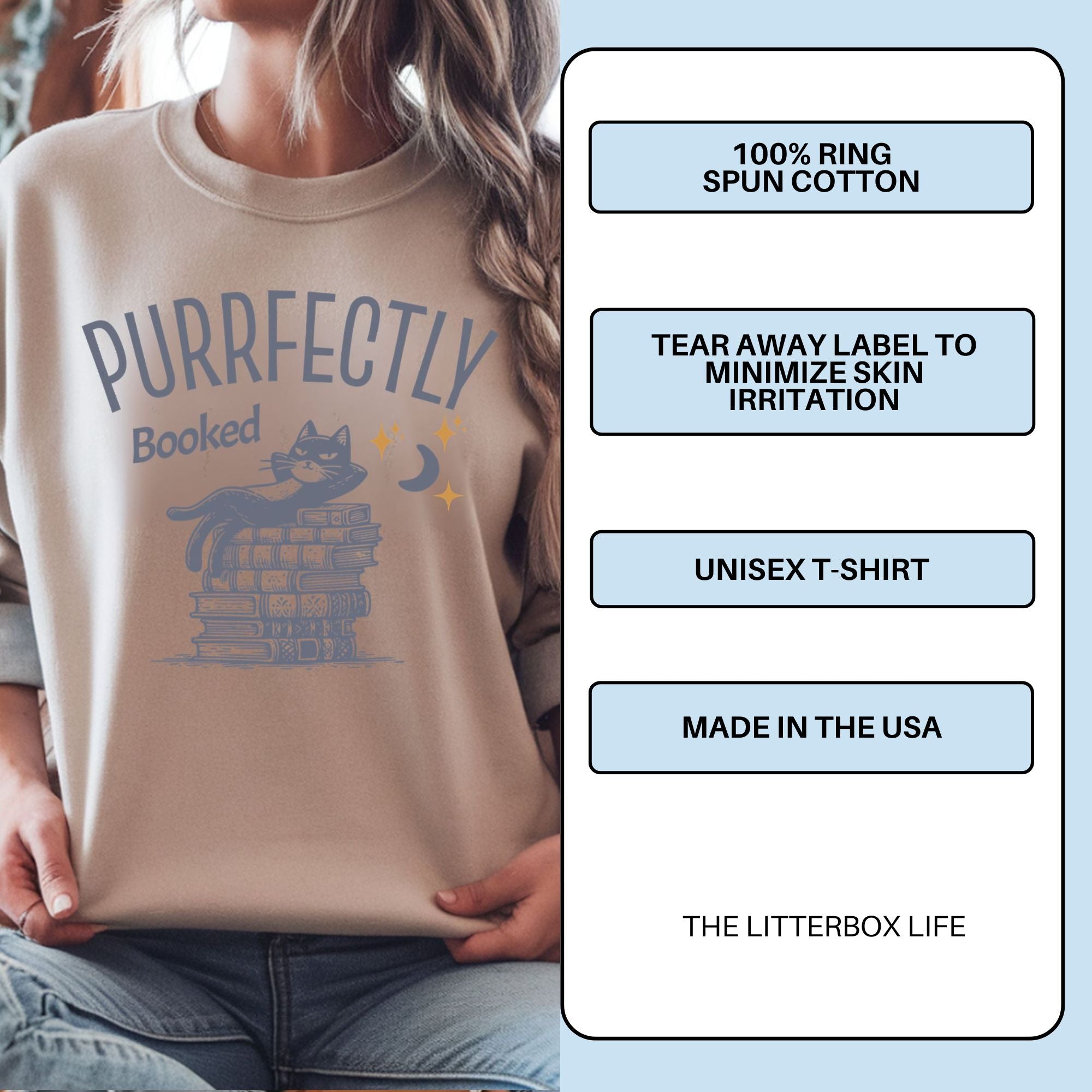 Purrfectly Booked Cat Sweatshirt