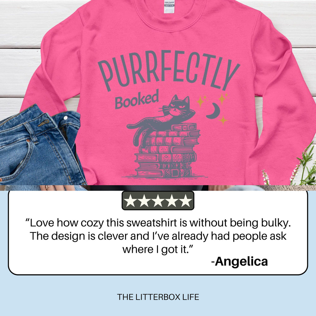 Purrfectly Booked Cat Sweatshirt