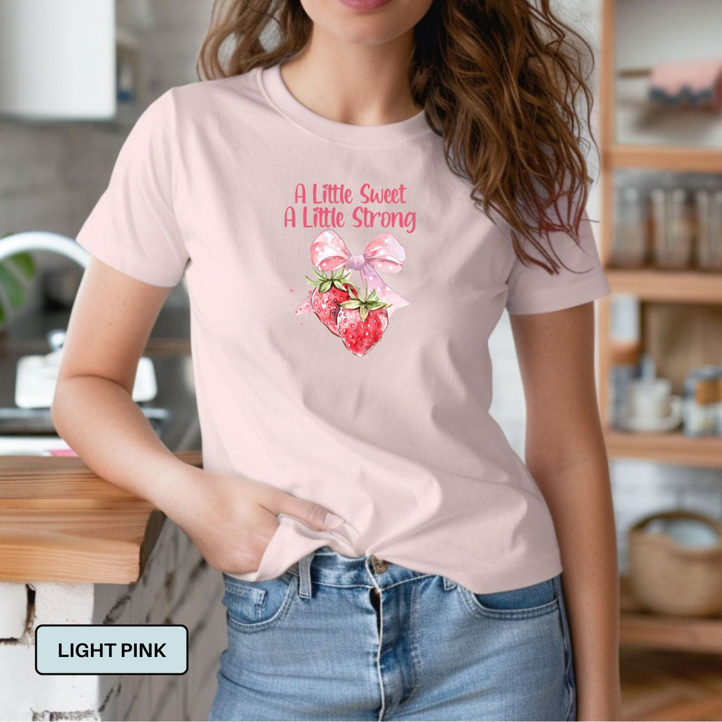 A Little Sweet, A Little Strong Strawberry Bow T-Shirt