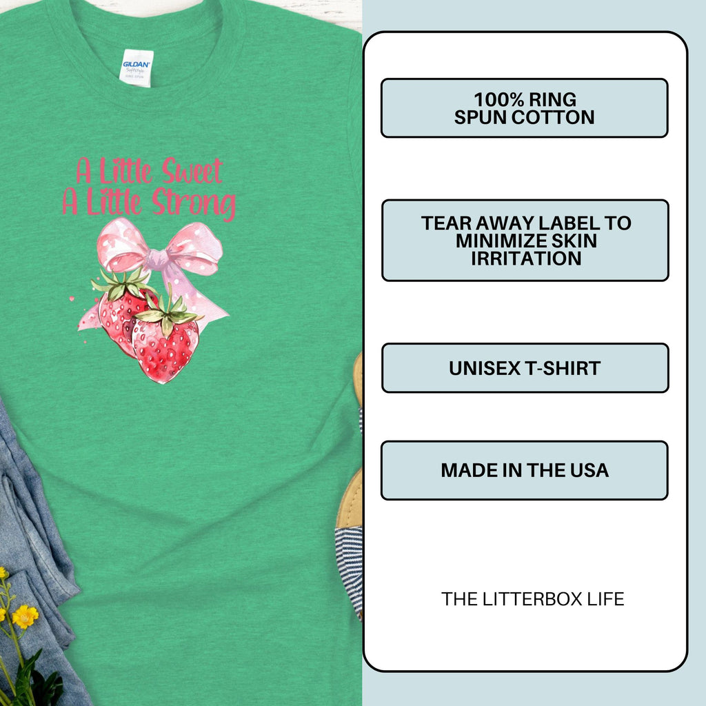 A Little Sweet, A Little Strong Strawberry Bow T-Shirt