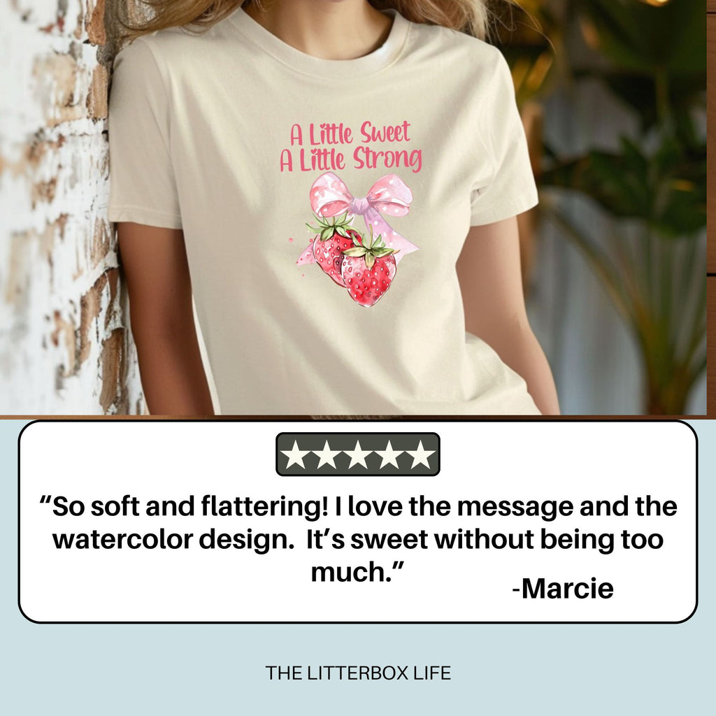 A Little Sweet, A Little Strong Strawberry Bow T-Shirt