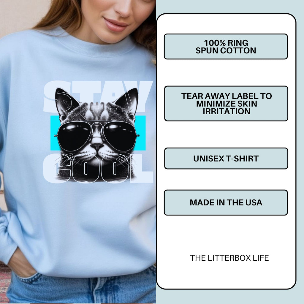 Stay Cool Graphic Cat Sweatshirt