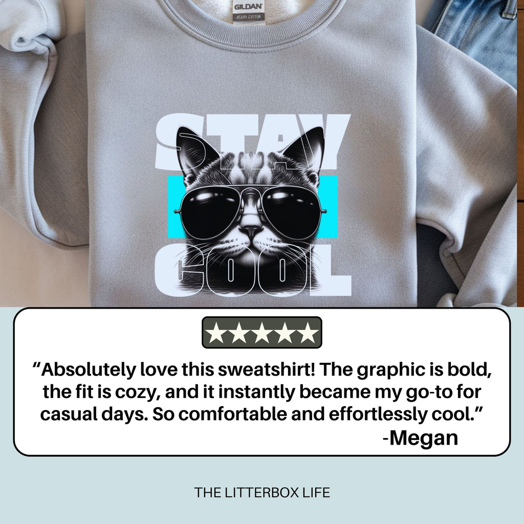Stay Cool Graphic Cat Sweatshirt