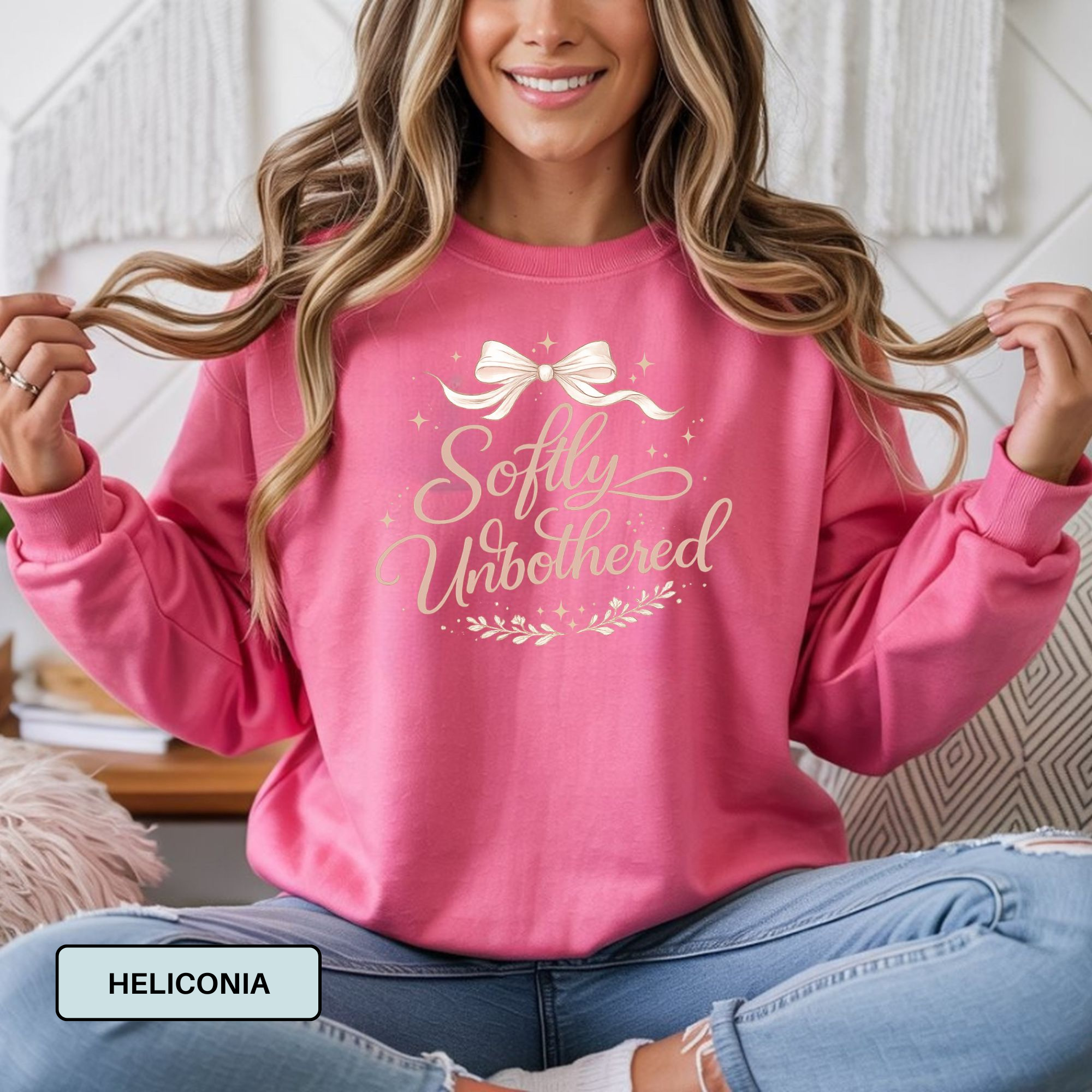 Softly Unbothered Sweatshirt – Feminine Neutral Cozy Pullover