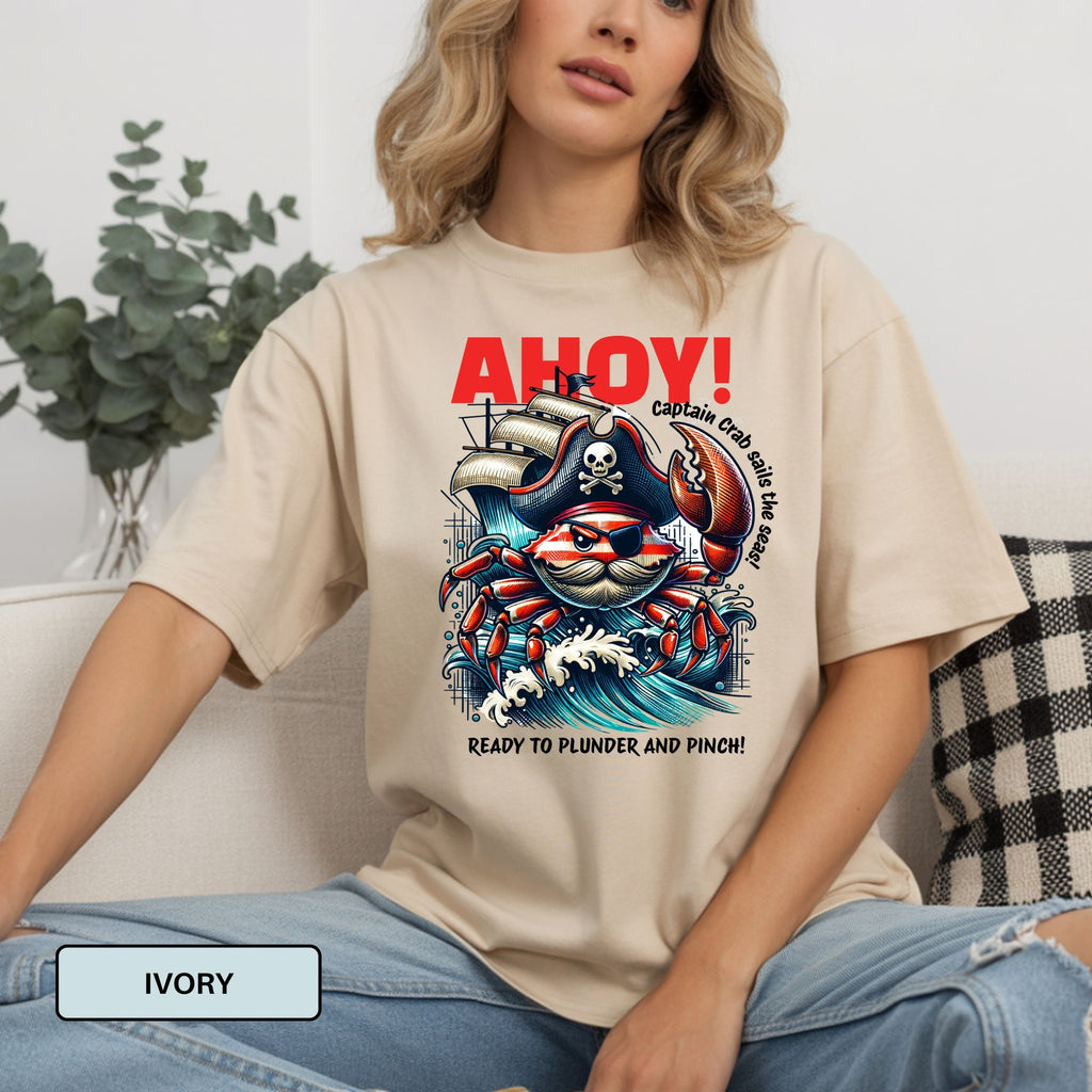 Ahoy Pirate Crab Shirt – Comfort Colors Nautical Graphic Tee