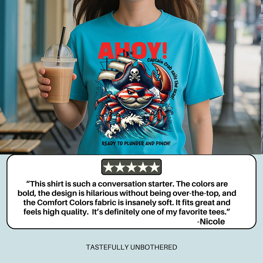 Ahoy Pirate Crab Shirt – Comfort Colors Nautical Graphic Tee