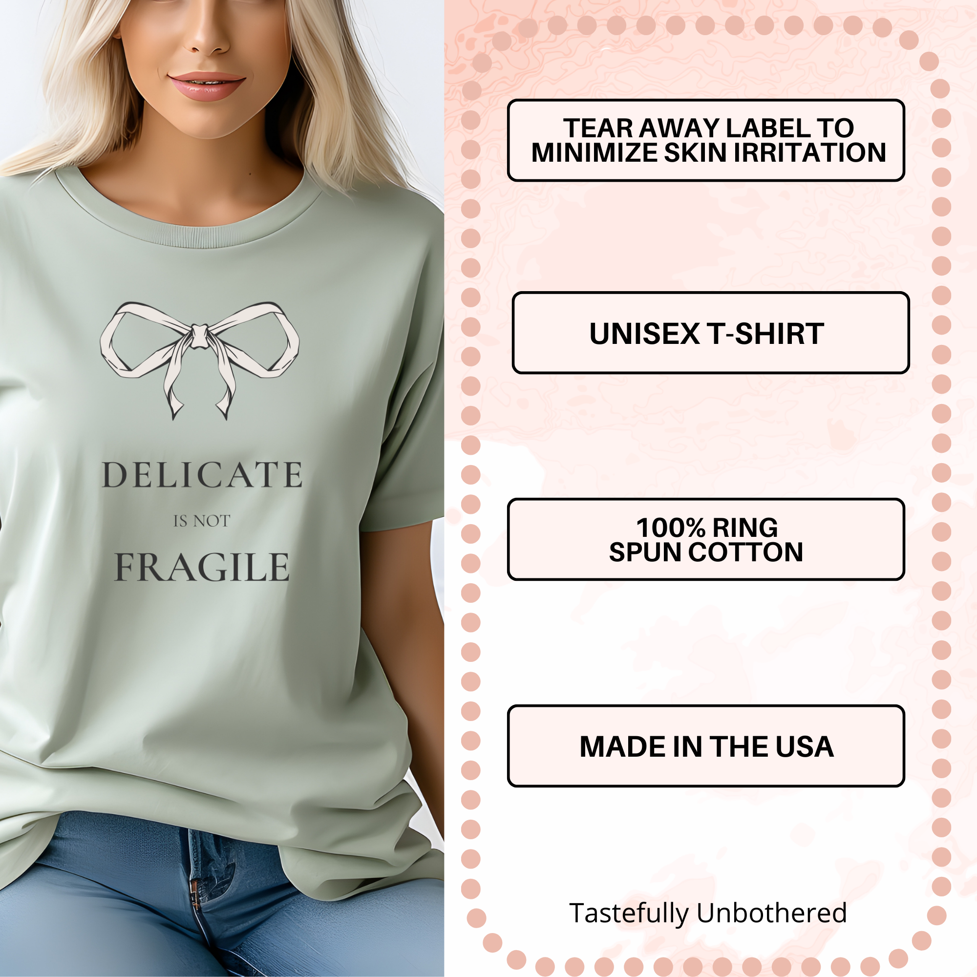 Delicate Is Not Fragile Feminine Statement Tee