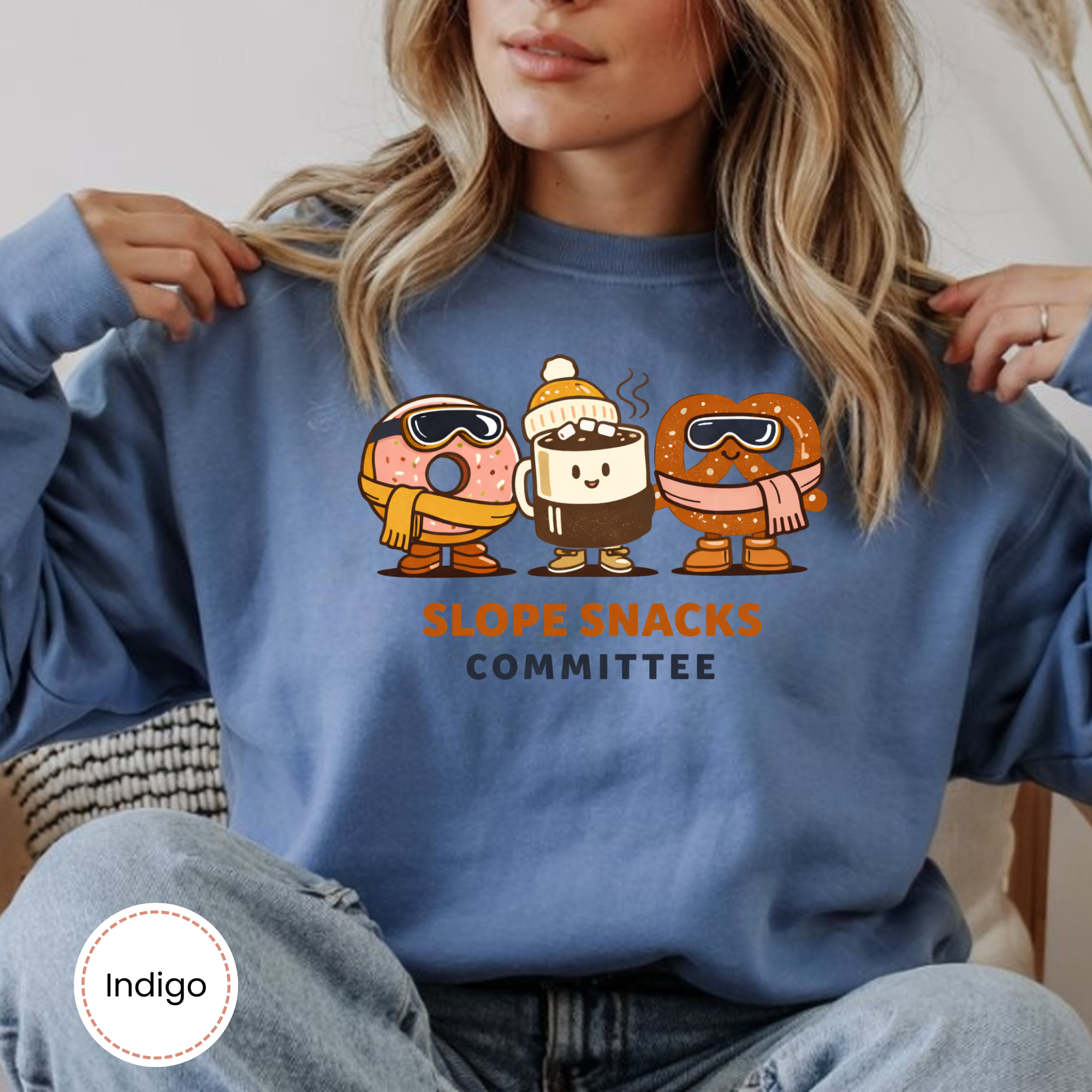 Slope Snacks Committee Gildan Crewneck Sweatshirt | Cozy Spectator Style