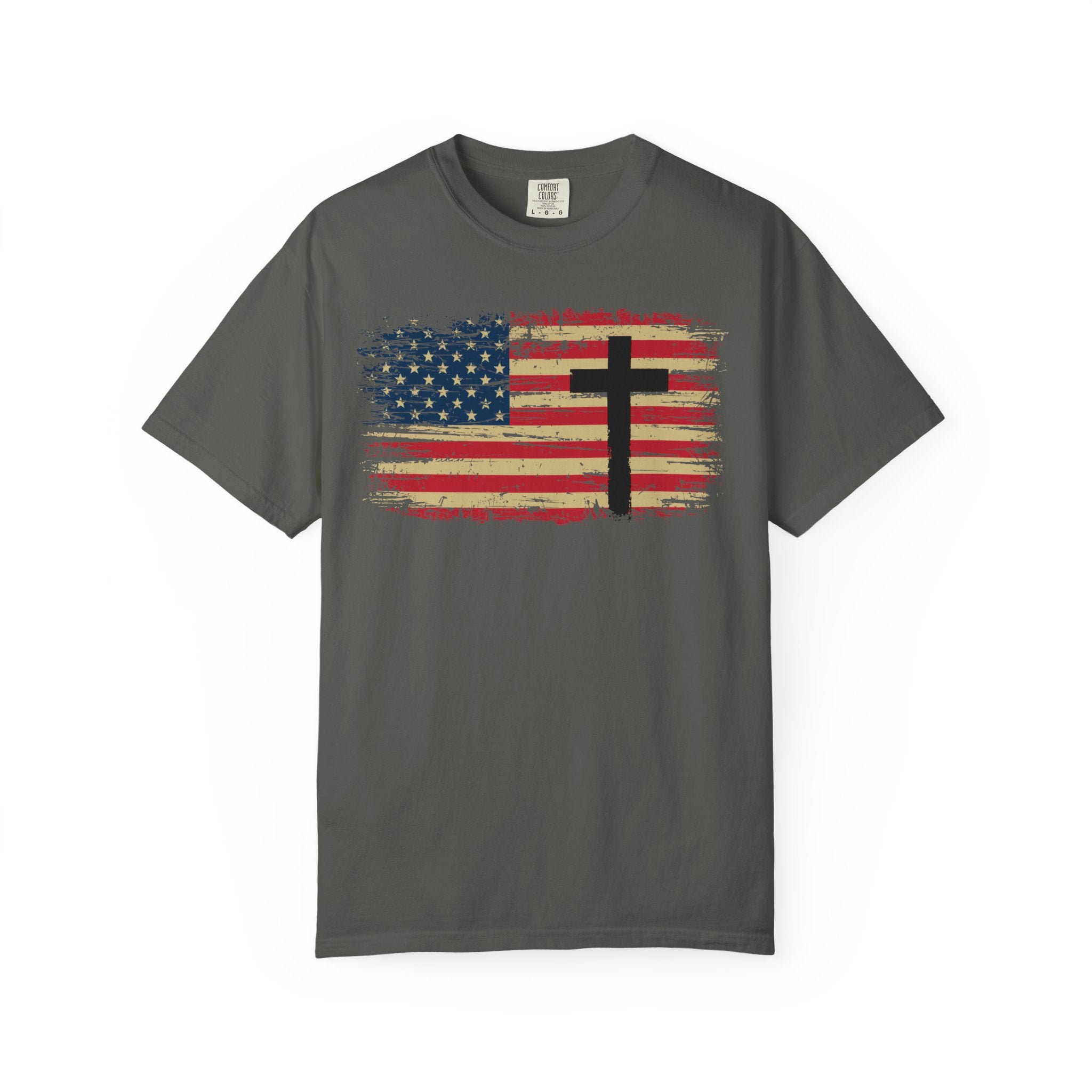 American Flag Cross Christian T-Shirt – Faith & Freedom Patriotic Tee