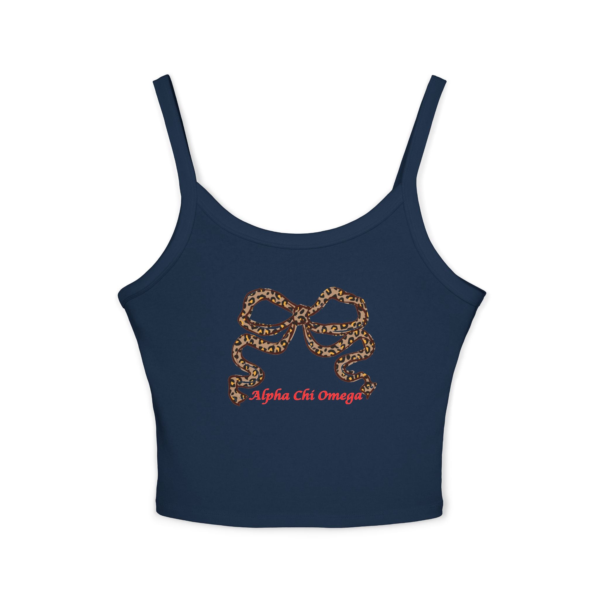 Leopard Bow Crop Top – Sorority Big Little Spaghetti Strap Shirt