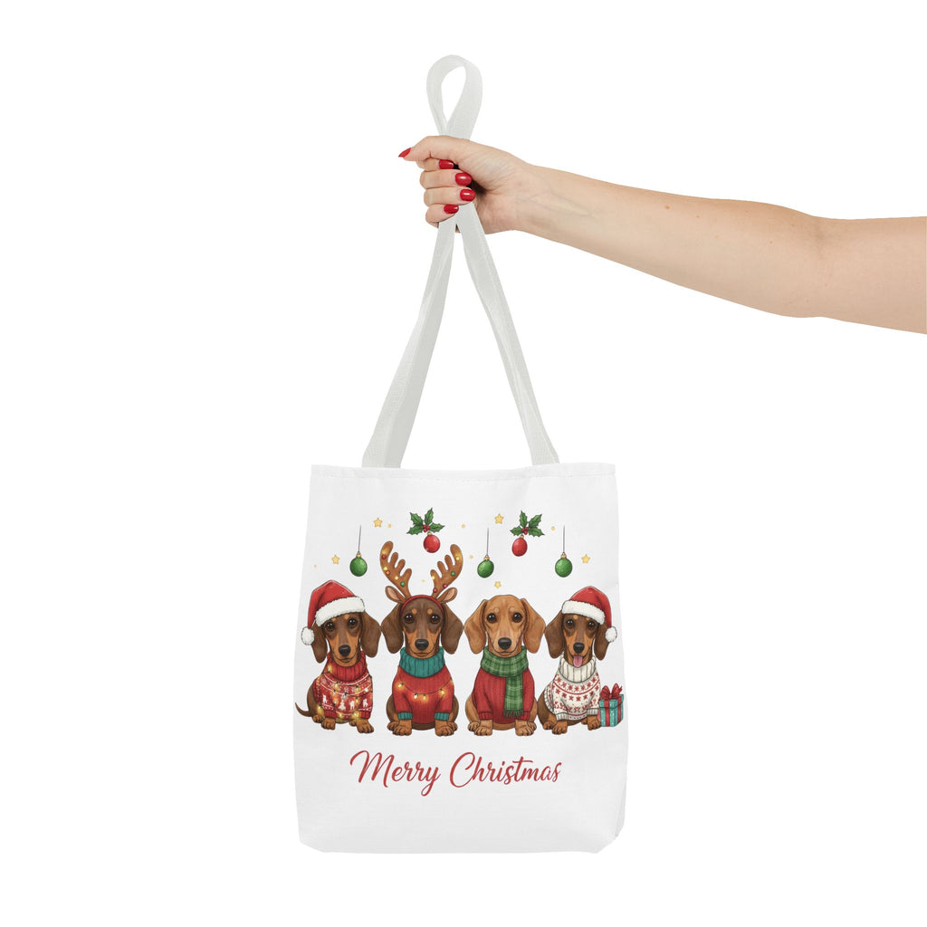 Dachshund Christmas Tote – Canvas Bag with Cute Holiday Dog Design