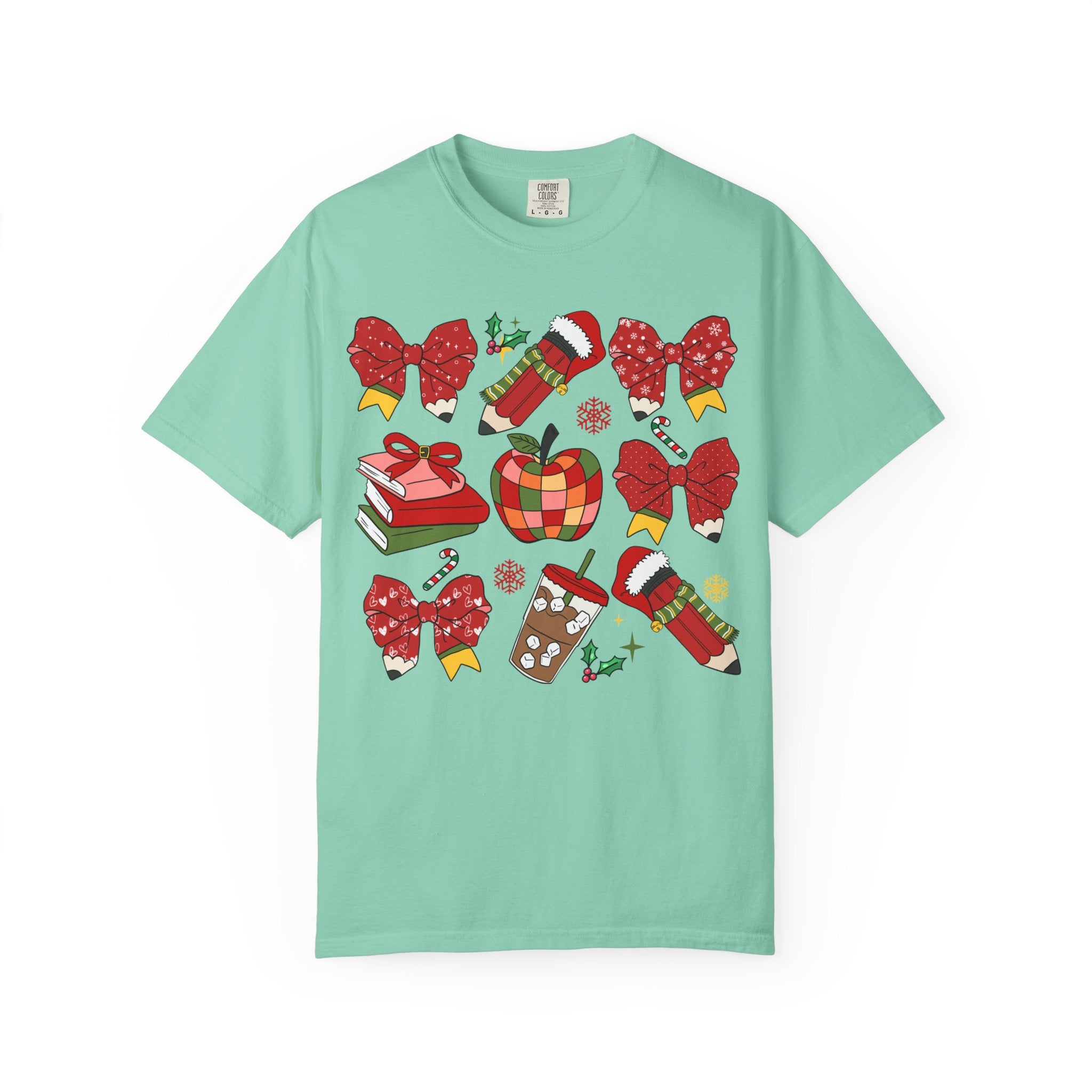 Christmas Teacher T-shirt | Red Bows & Holiday Classroom Pullover