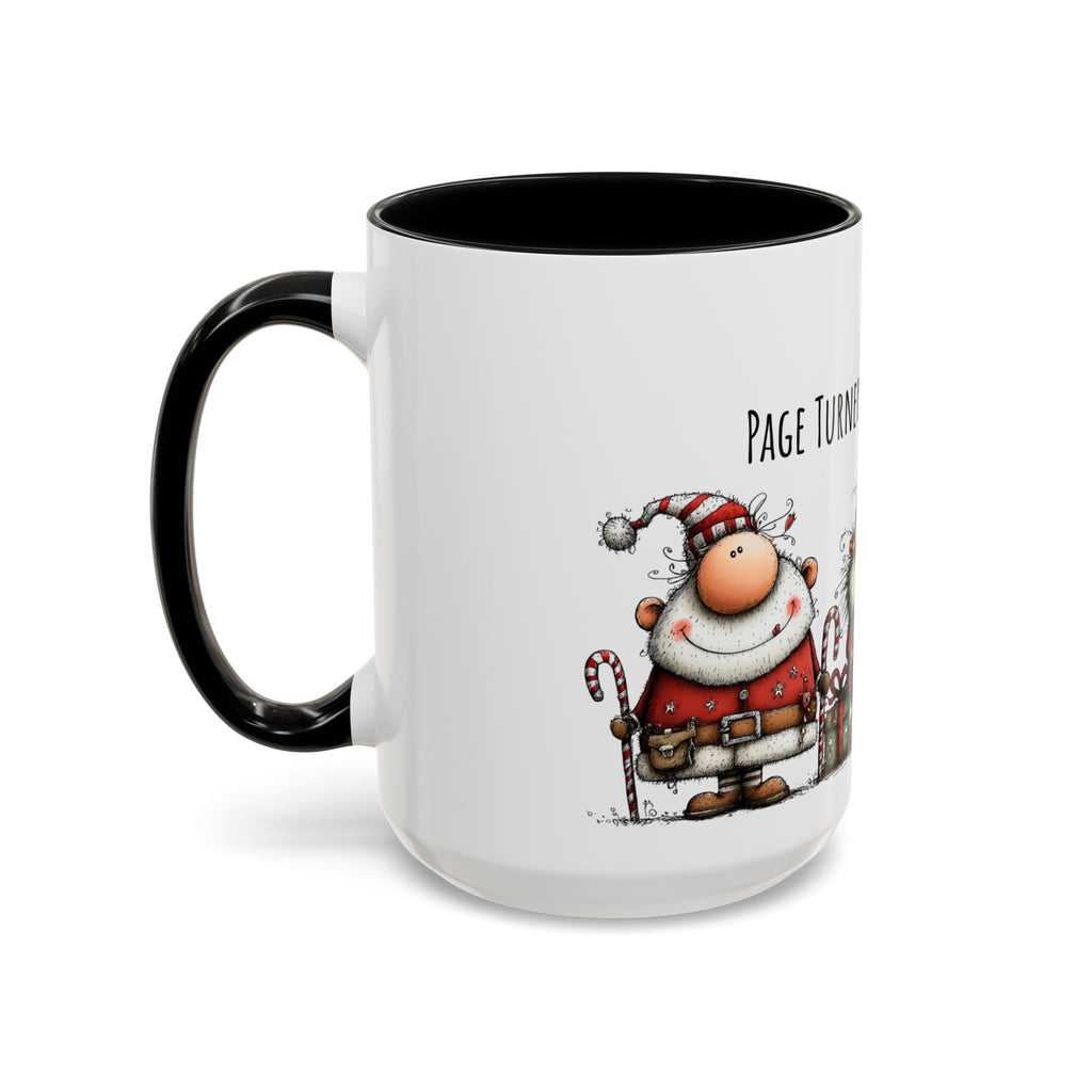 Page Turners & Peppermint Santa Mug – Cute Christmas Mug for Book Lovers