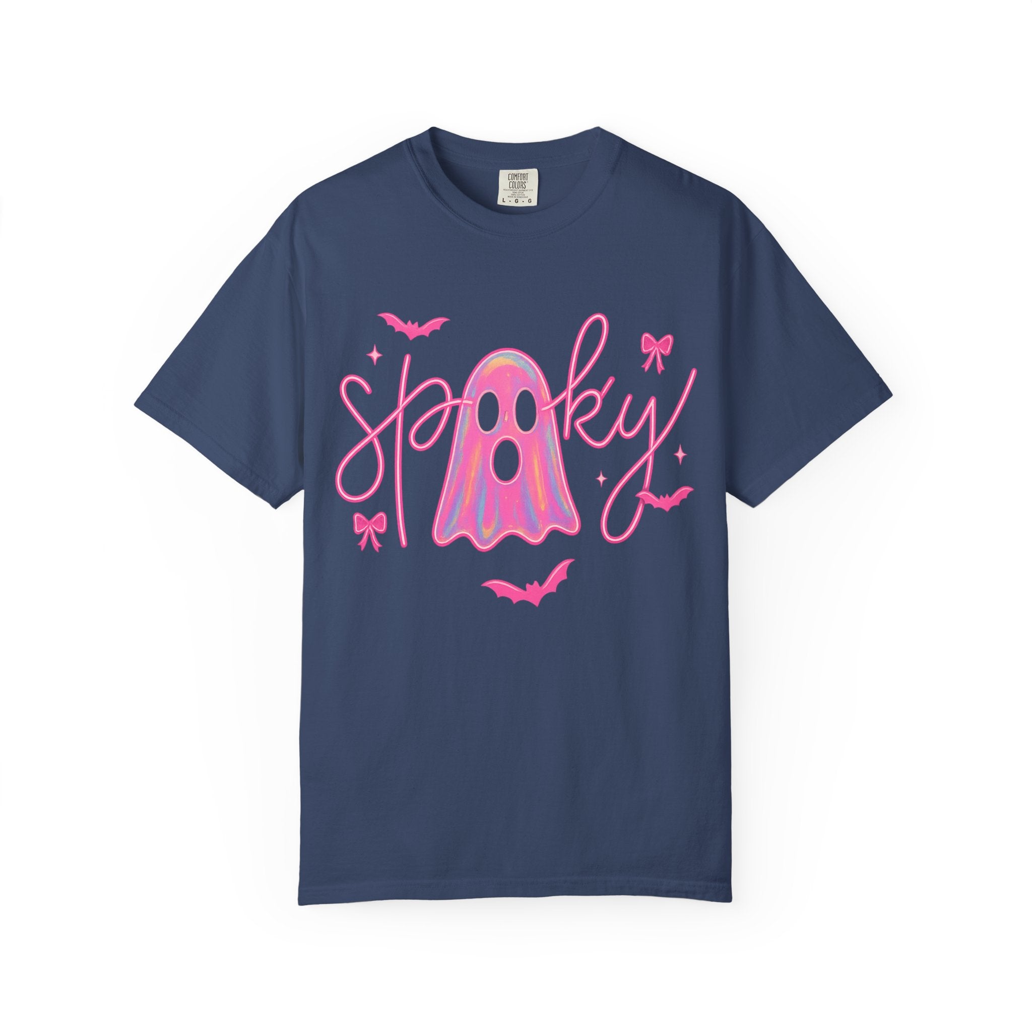 Pink Neon Spooky Ghost T-Shirt – Cute Halloween Tee