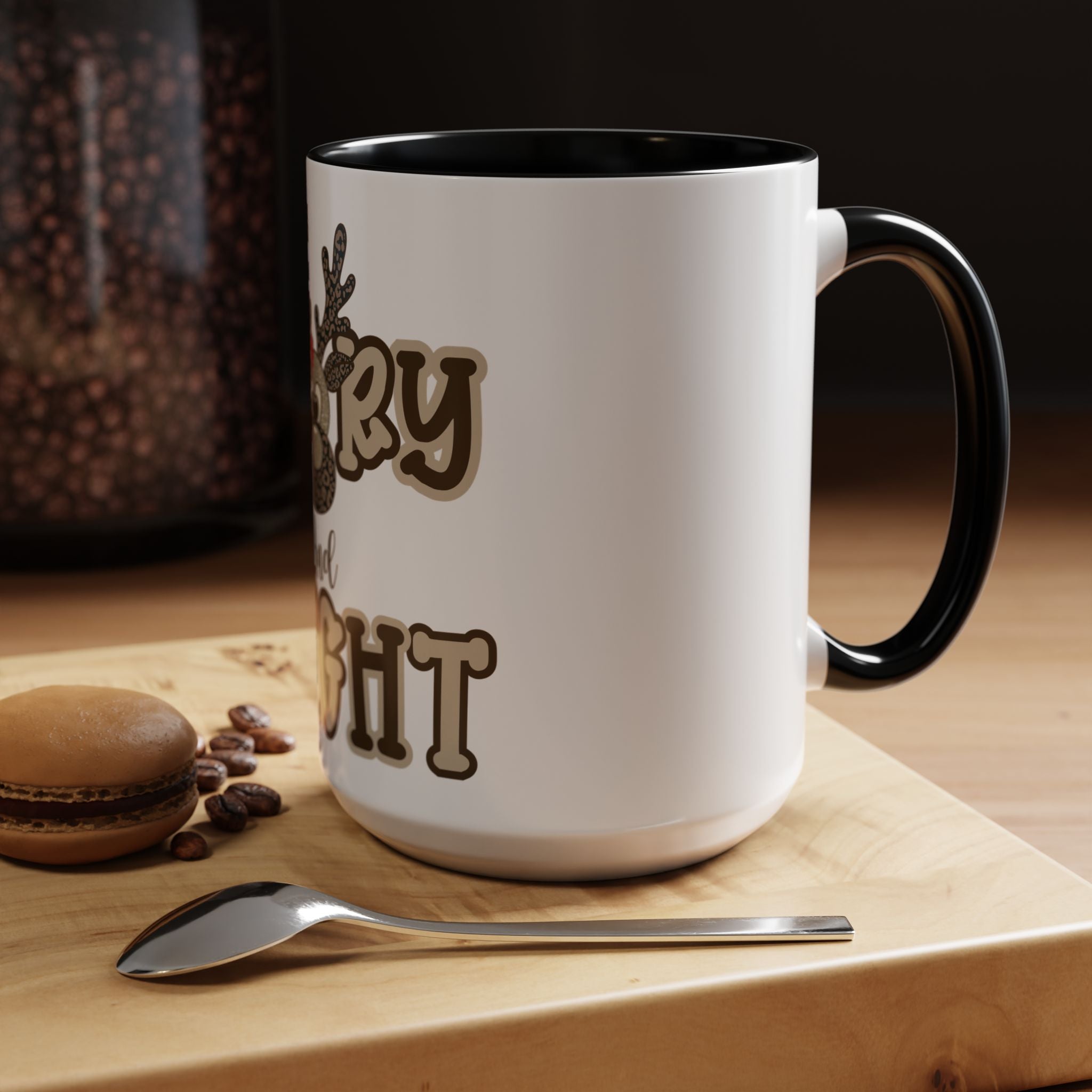 Merry & Bright Reindeer Mug | Leopard Print Christmas Coffee Cup | Holiday Gift for Her | Cute Christmas Mug | Glitter Reindeer Mug