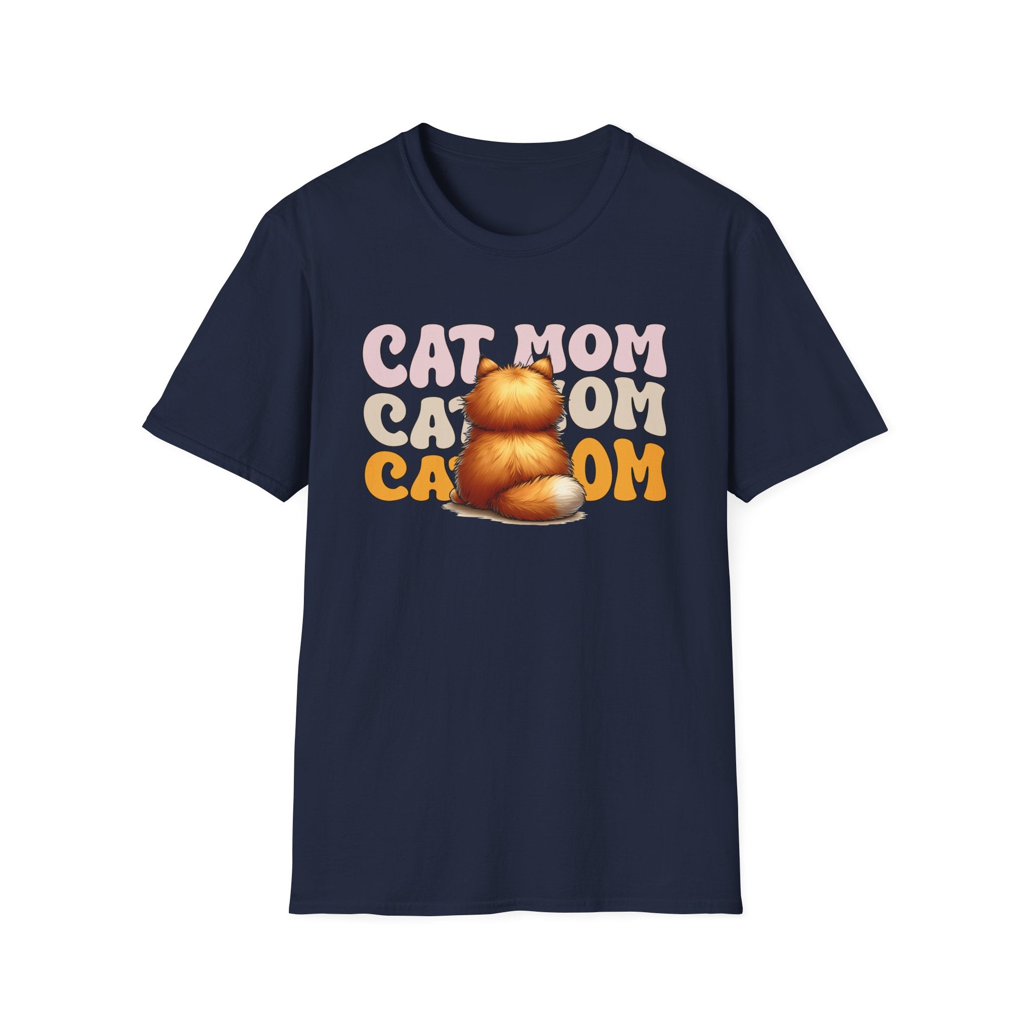 Retro Cat Mom T-Shirt – Cute Orange Tabby Cat Graphic for Cat Lovers