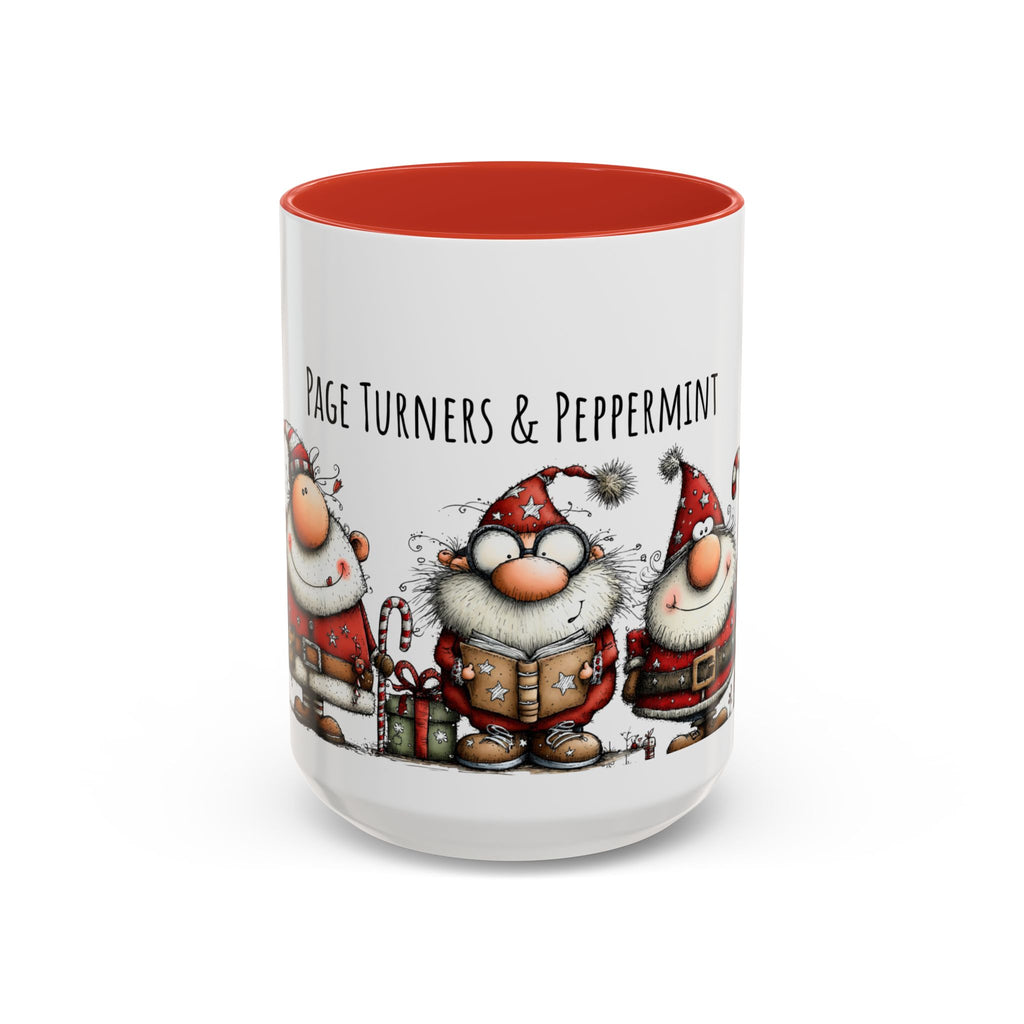 Page Turners & Peppermint Santa Mug – Cute Christmas Mug for Book Lovers