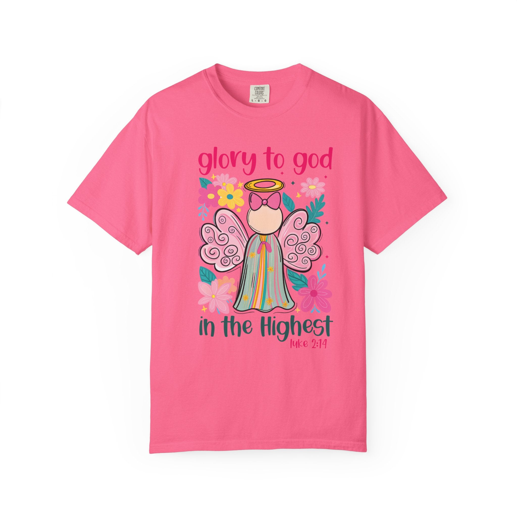 Glory to God in the Highest Christmas T-Shirt – Christian Angel Tee