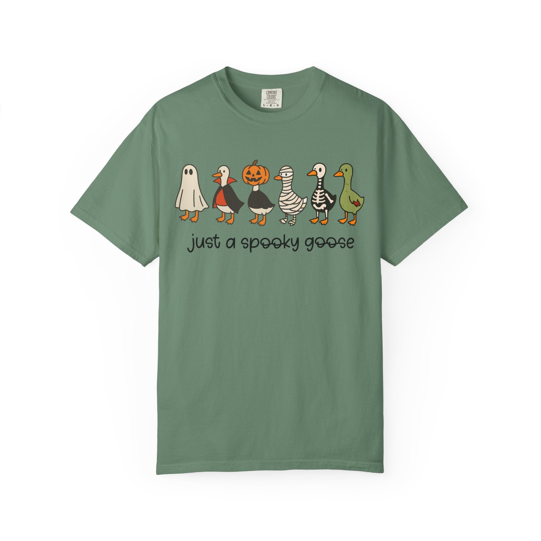 Just a Spooky Goose Halloween Shirt Comfort Colors Funny Fall Tee