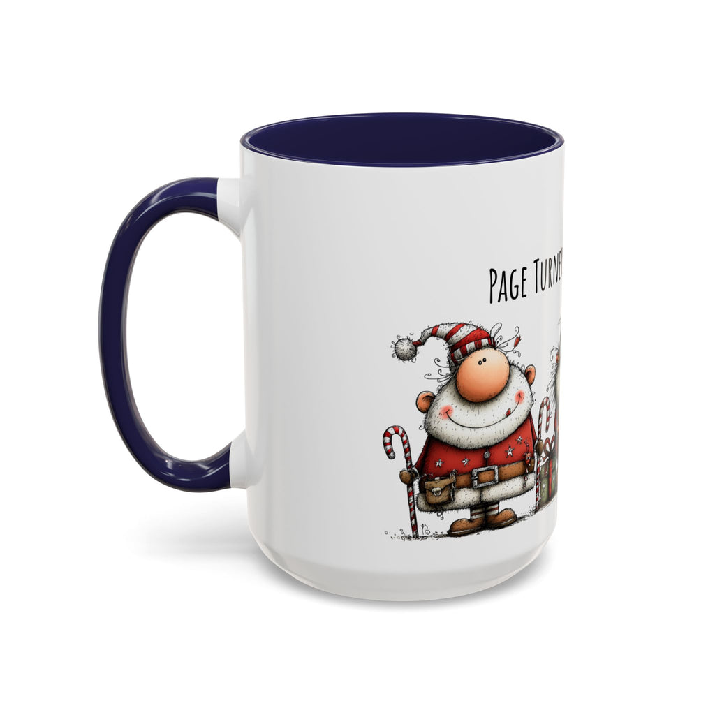 Page Turners & Peppermint Santa Mug – Cute Christmas Mug for Book Lovers