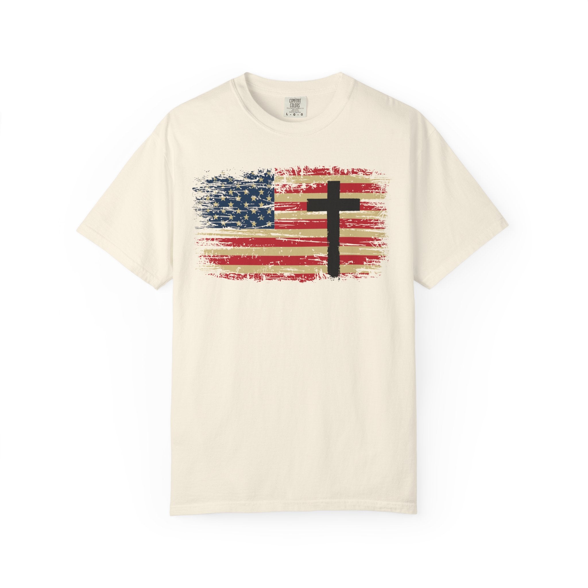 American Flag Cross Christian T-Shirt – Faith & Freedom Patriotic Tee