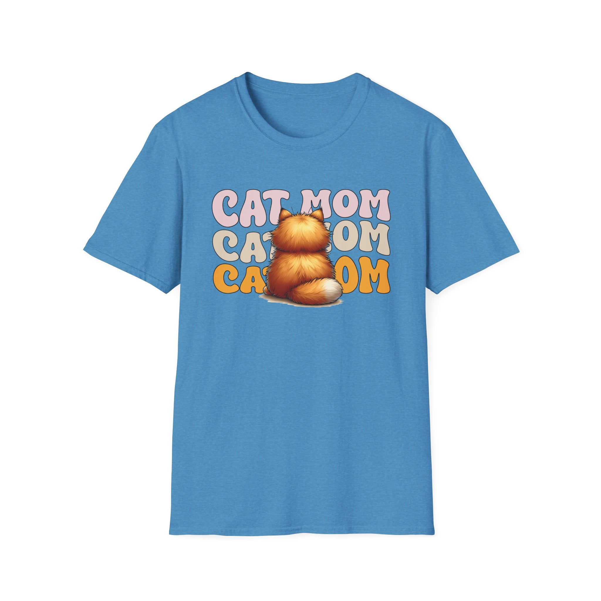 Retro Cat Mom T-Shirt – Cute Orange Tabby Cat Graphic for Cat Lovers