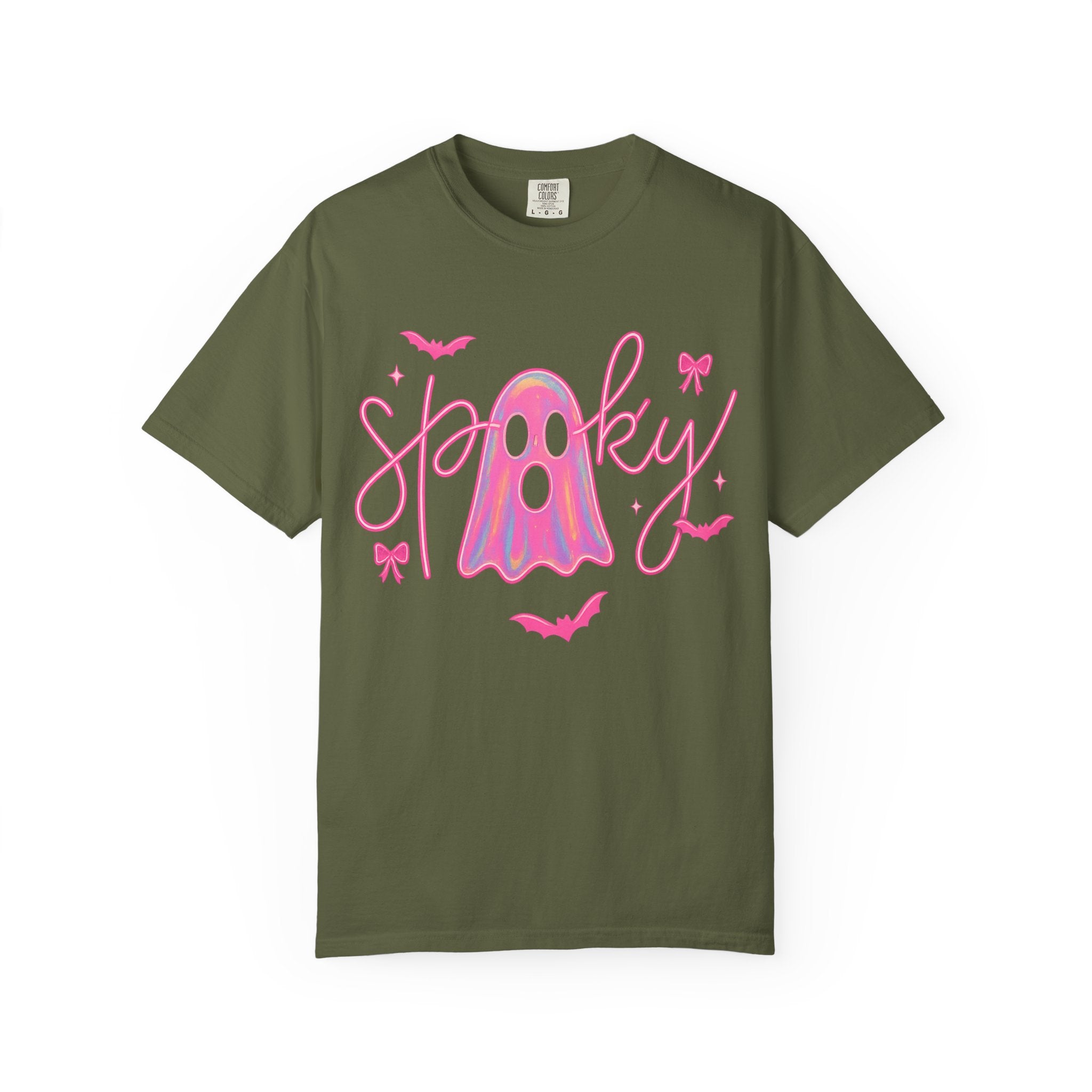 Pink Neon Spooky Ghost T-Shirt – Cute Halloween Tee