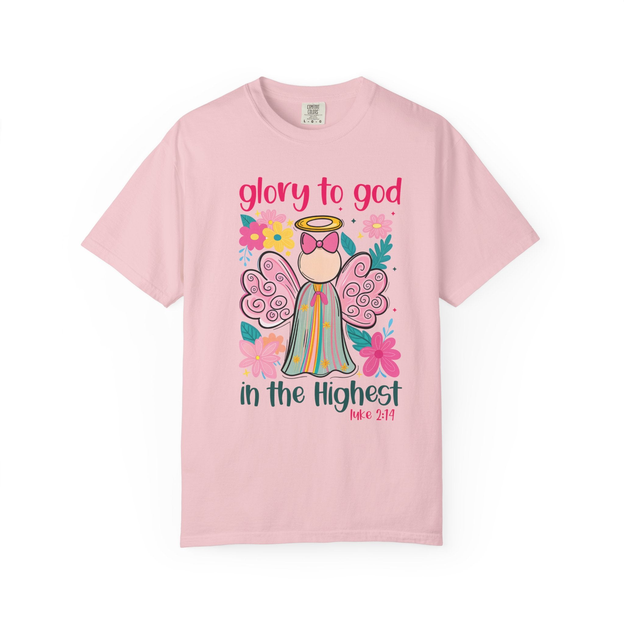 Glory to God in the Highest Christmas T-Shirt – Christian Angel Tee